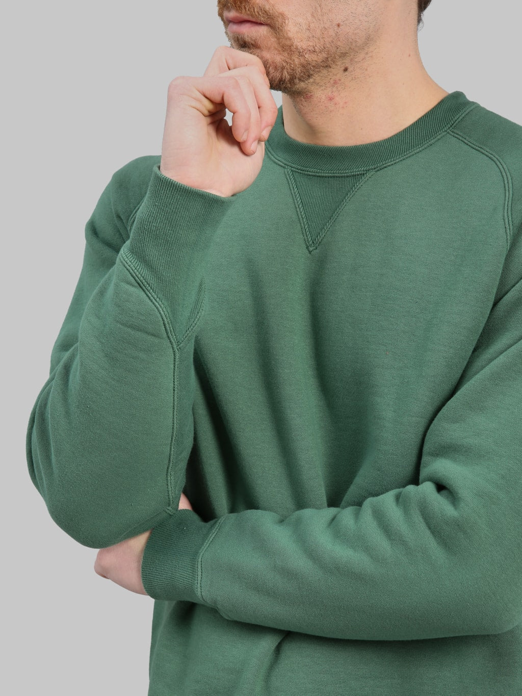 Pherrow's 25W-PVSF Raglan Sweatshirt Green - Redcast Heritage Co.