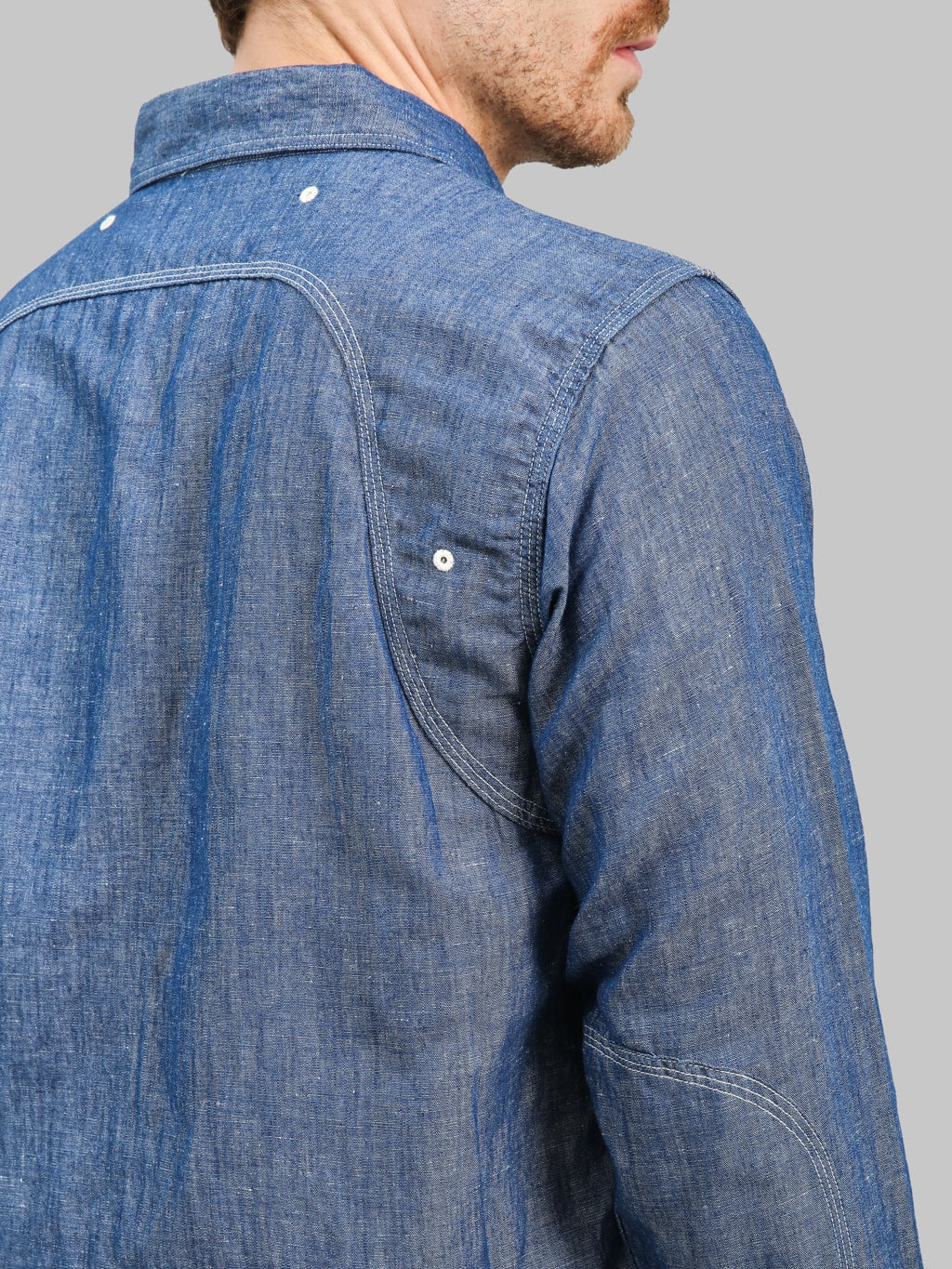 Pherrow's 770WS Chambray Work Shirt Sax Blue