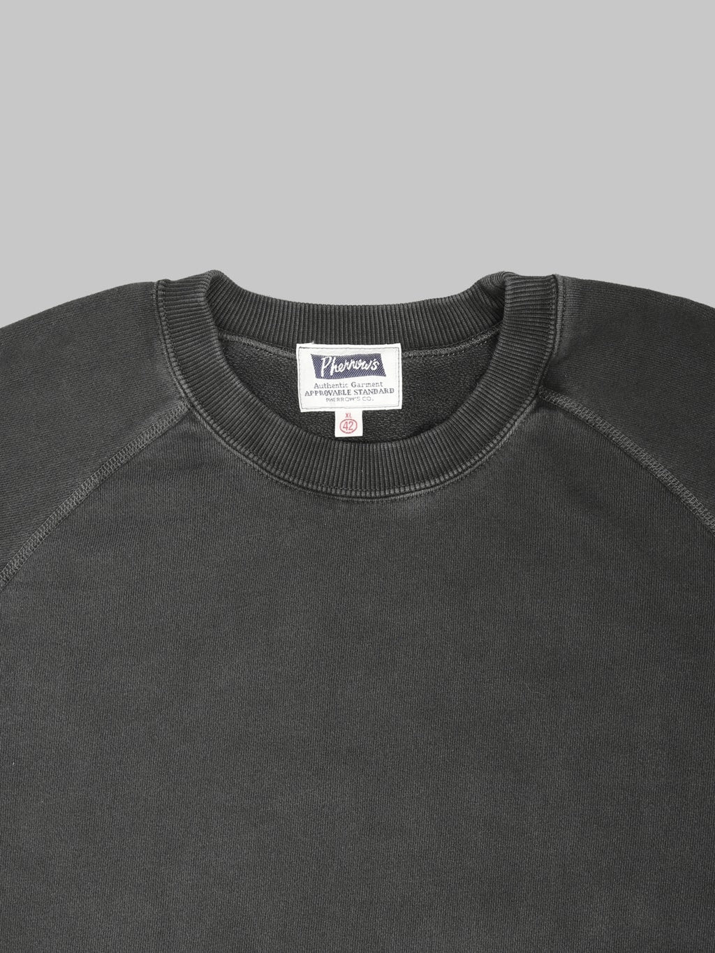 Pherrow's 25W-PRS-P Raglan Sweatshirt Fade Black - Redcast Heritage Co.