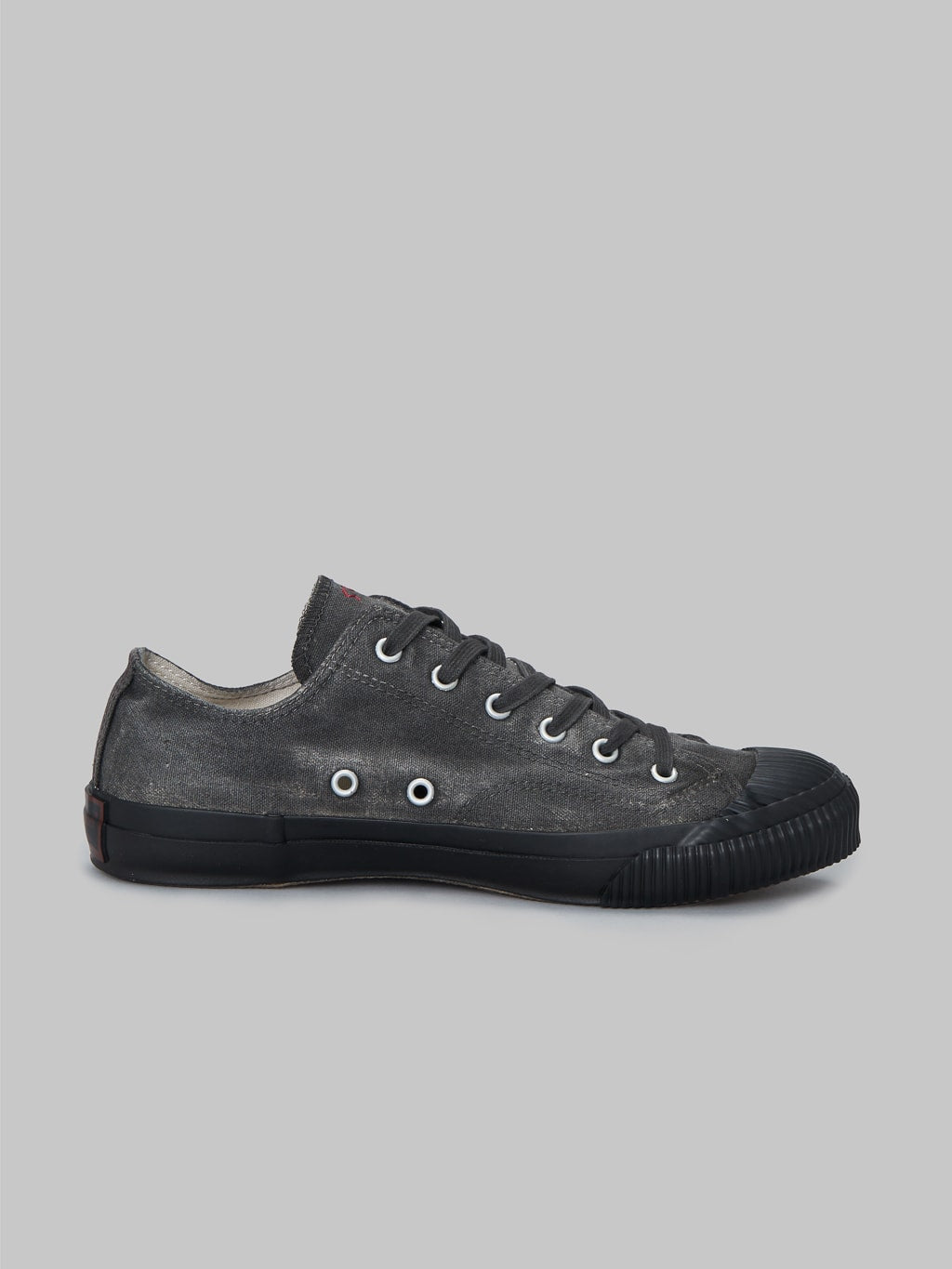 pras low shellcap sumi hand dyed black sneakers ventilation holes