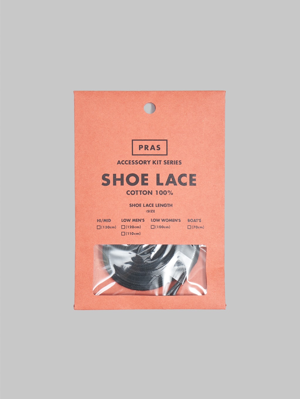 pras shoe lace black packaging front view