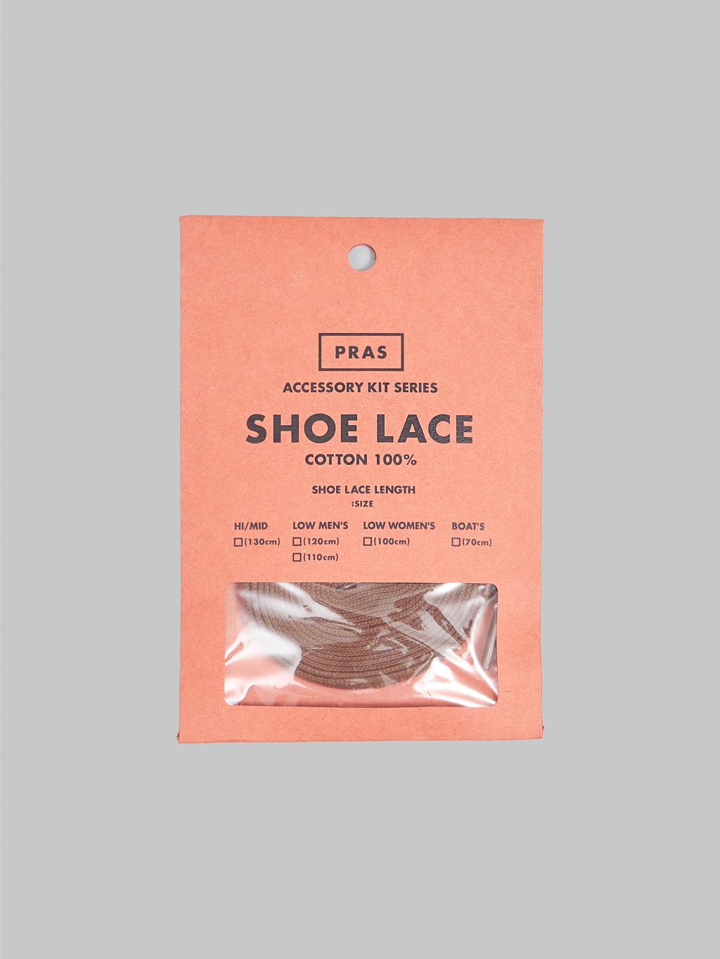 pras shoe lace brown packaging front view