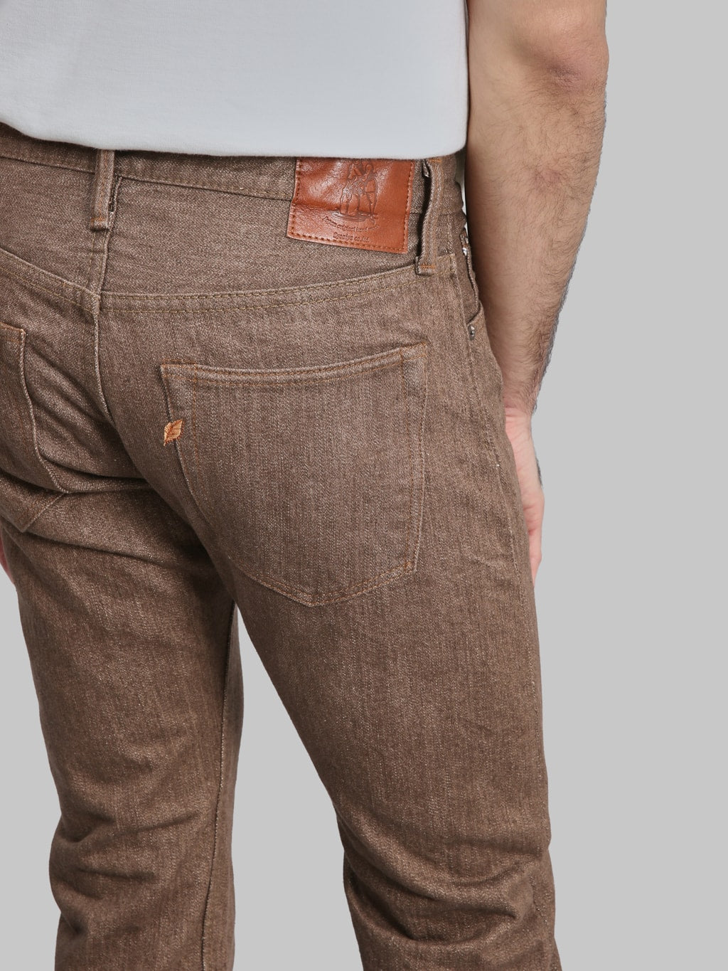 Pure Blue Japan BR-14oz-005 "Sulfur Brown" 14oz Slim Straight Jeans - Redcast Heritage Co.