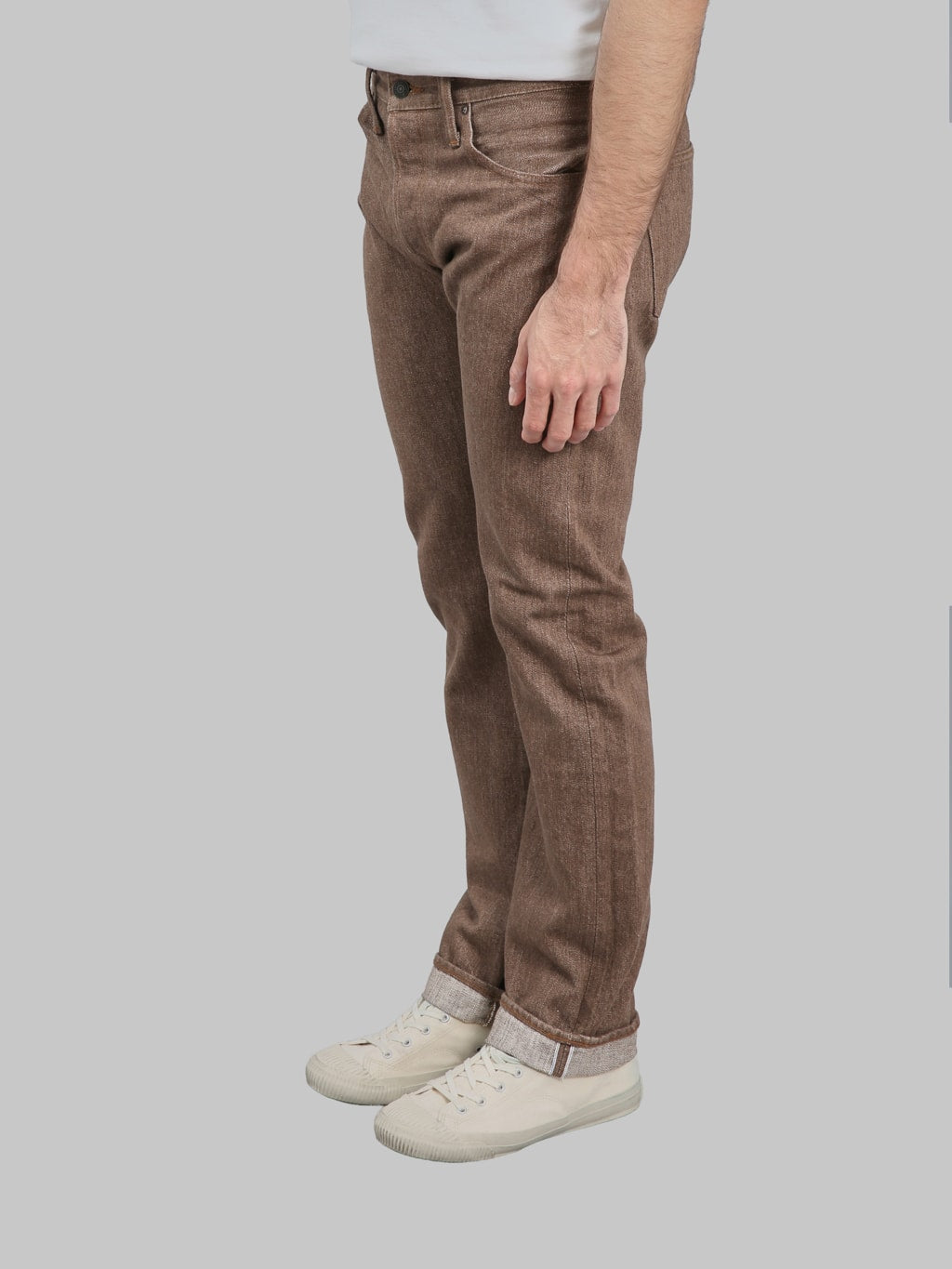 Pure Blue Japan BR-14oz-005 "Sulfur Brown" 14oz Slim Straight Jeans - Redcast Heritage Co.