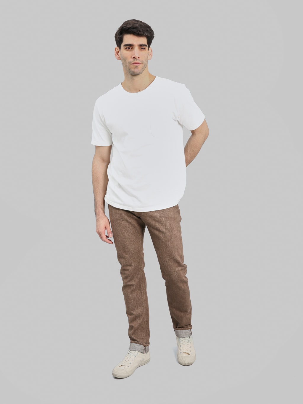 Pure Blue Japan BR-14oz-019 "Sulfur Brown" 14oz Relaxed Tapered Jeans - Redcast Heritage Co.