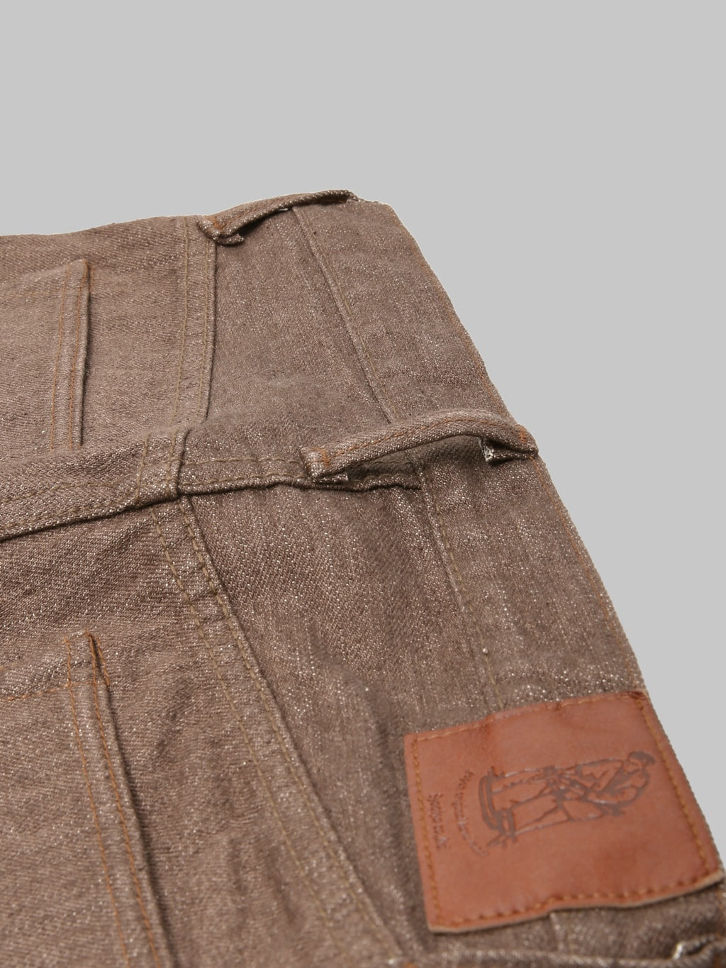 Pure Blue Japan BR019 Sulfur Brown Relaxed Tapered Jeans belt loop