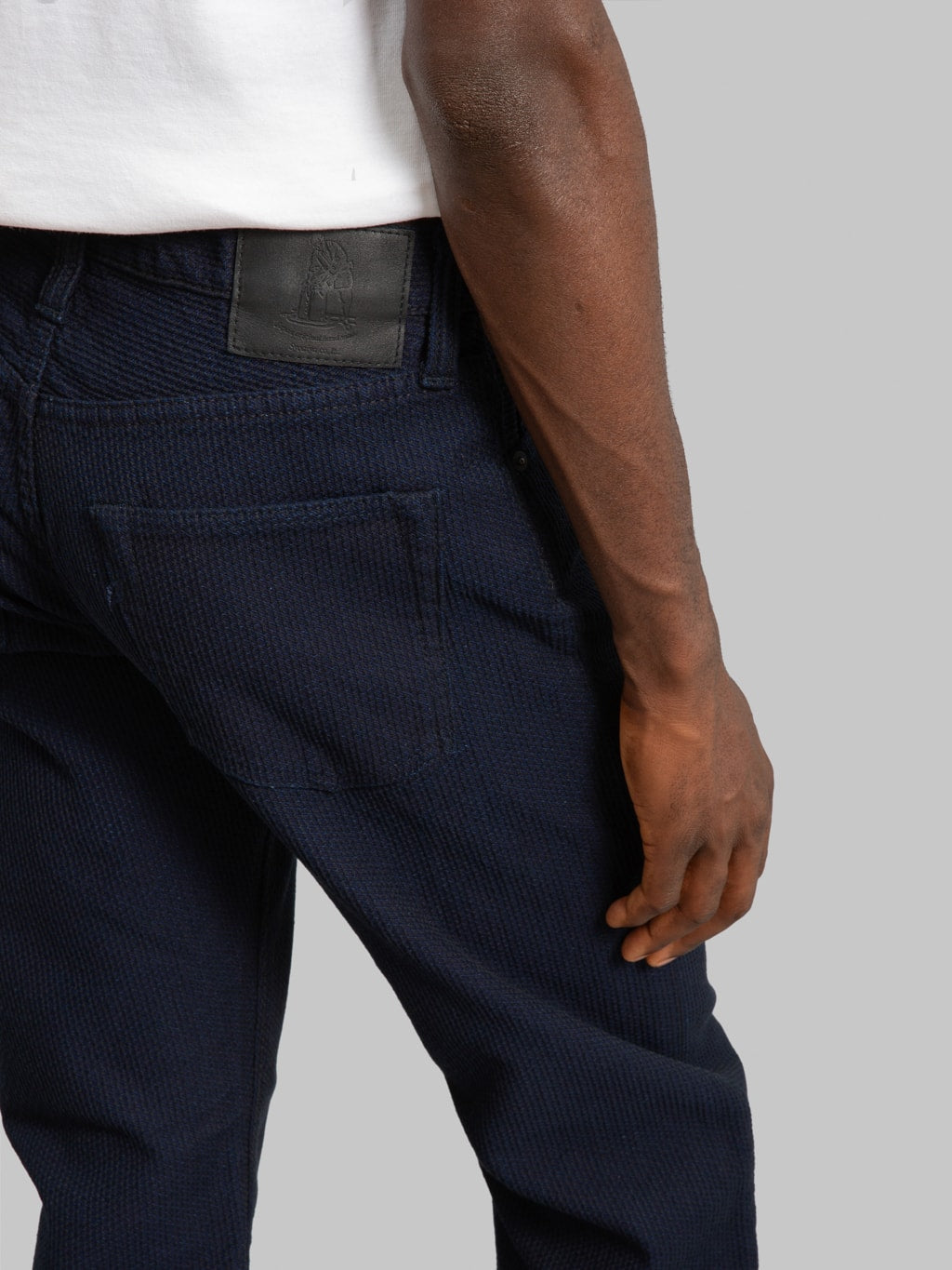 Pure Blue Japan 1178-ID Indigo x Black Sashiko Regular Straight Jeans