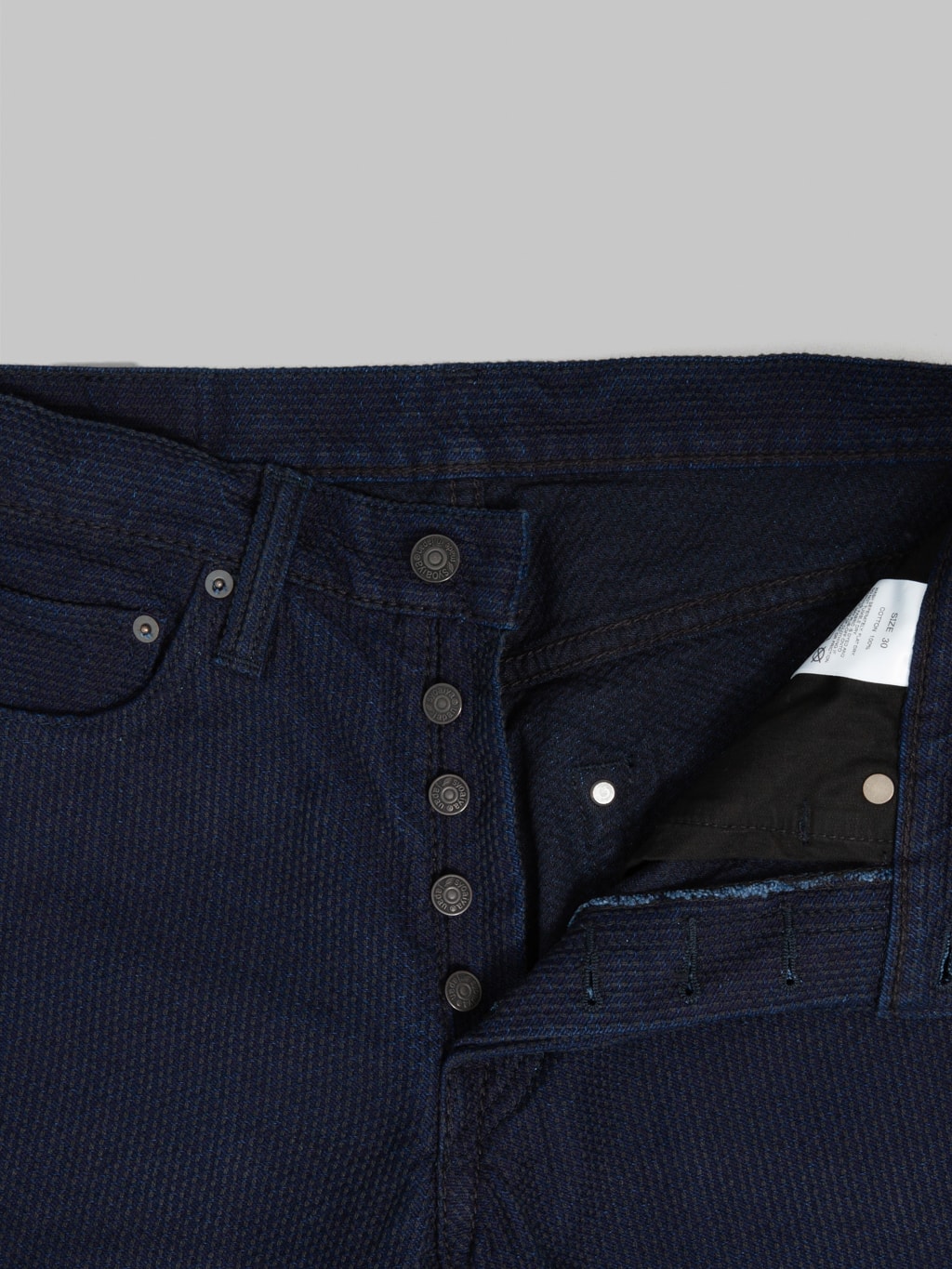 Pure Blue Japan 1178-ID Indigo x Black Sashiko Regular Straight Jeans