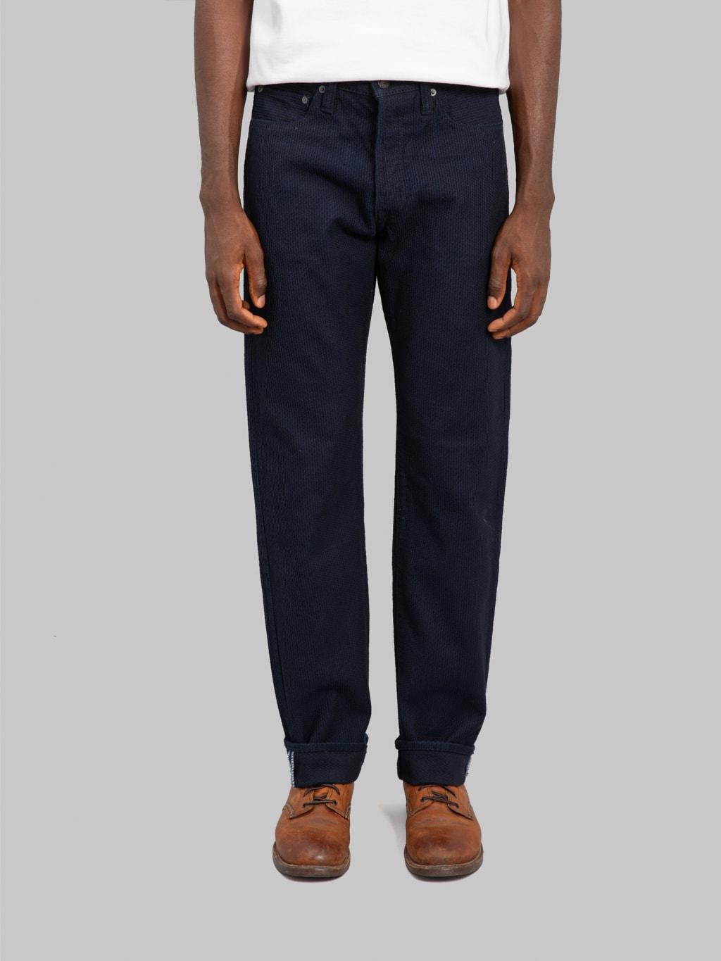 Pure Blue Japan 1178-ID Indigo x Black Sashiko Regular Straight Jeans