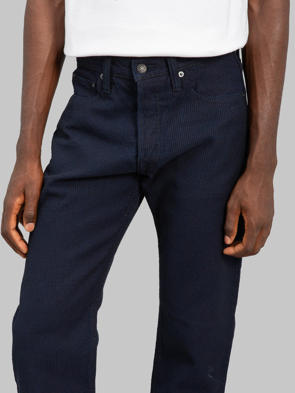 Pure Blue Japan 1178-ID Indigo x Black Sashiko Regular Straight Jeans