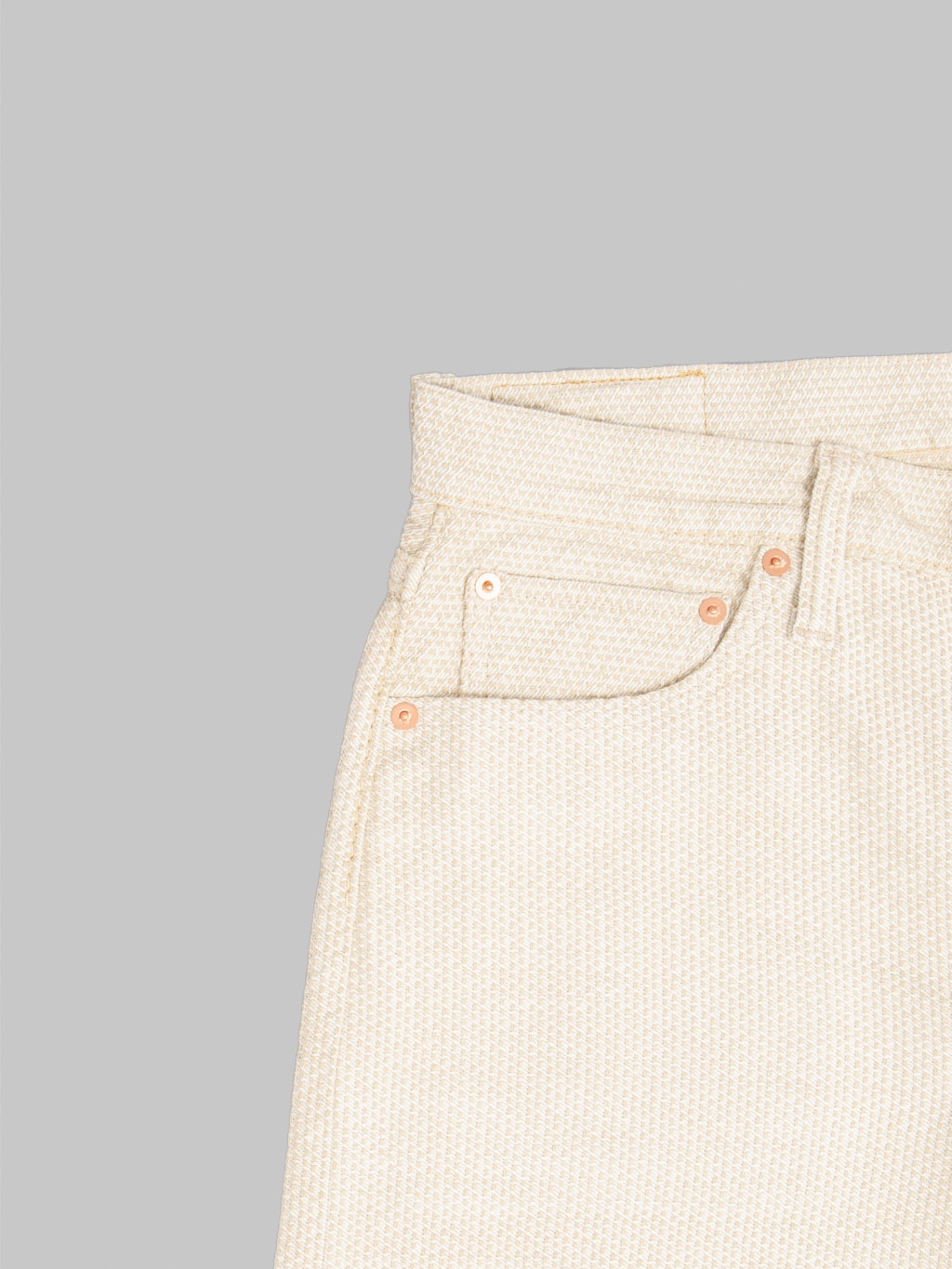 Pure Blue Japan 1178-IV Ivory x Beige Sashiko Regular Straight Jeans