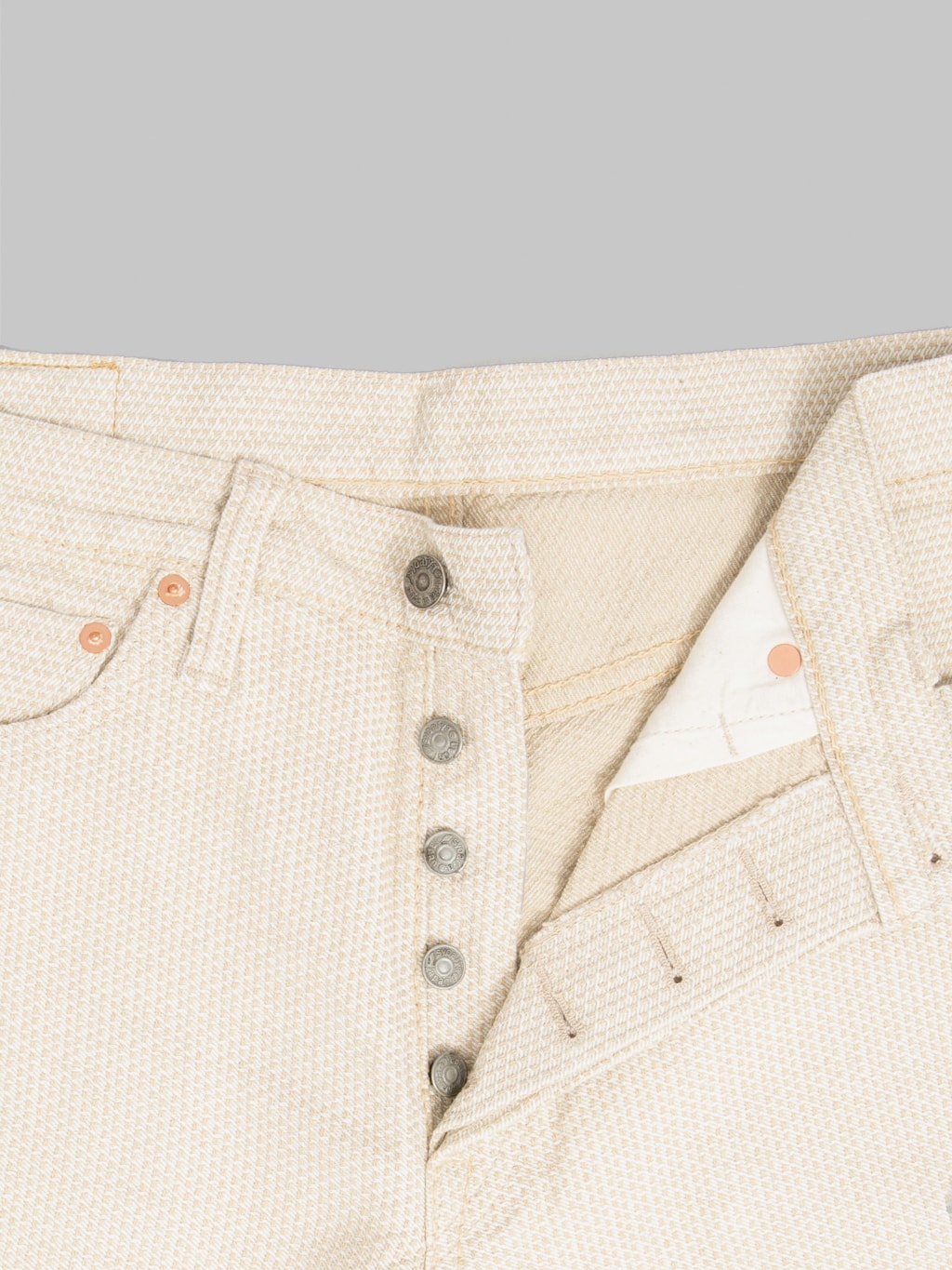 Pure Blue Japan 1178-IV Ivory x Beige Sashiko Regular Straight Jeans