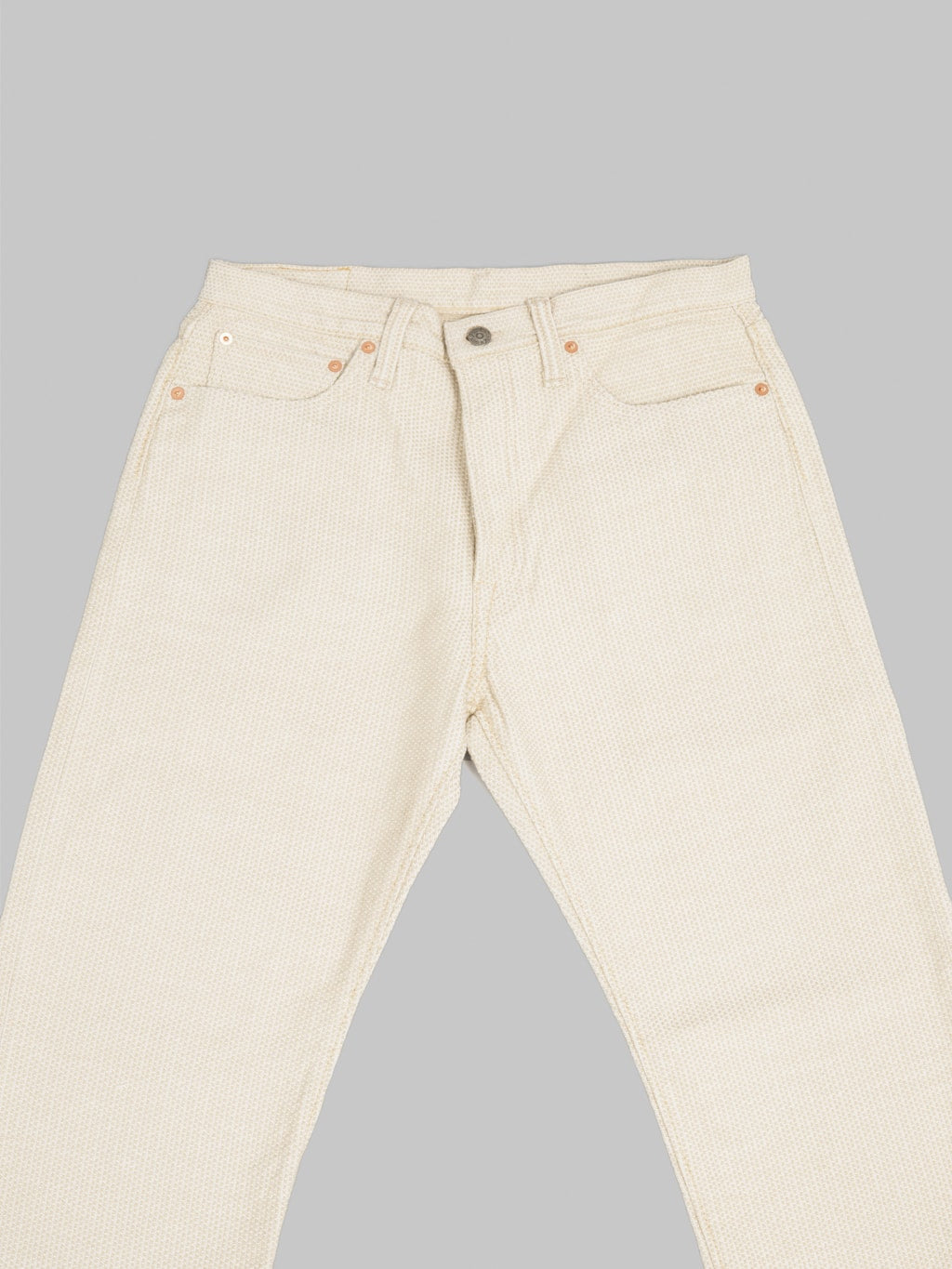 Pure Blue Japan 1178-IV Ivory x Beige Sashiko Regular Straight Jeans