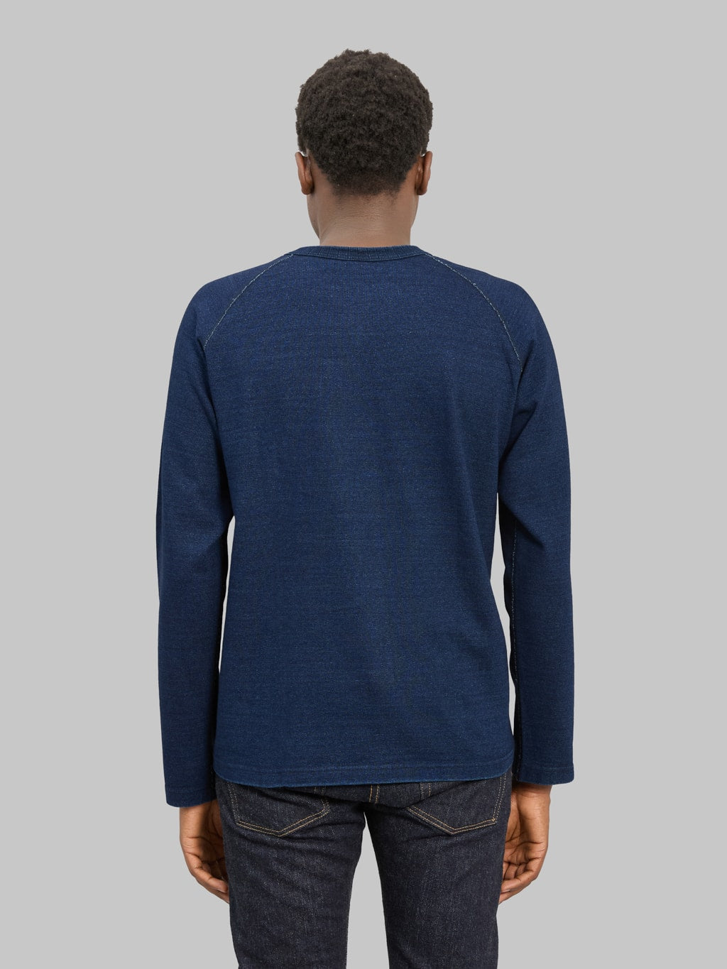 Pure Blue Japan 5413-ID 11oz Super Heavyweight Jersey Indigo Raglan Sweatshirt