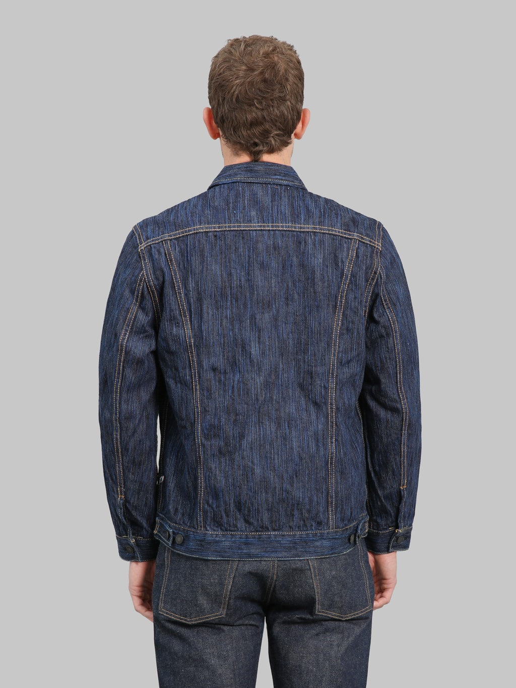 Pure Blue Japan 6226 Waterfall Type 3 Jacket Dark Indigo back look