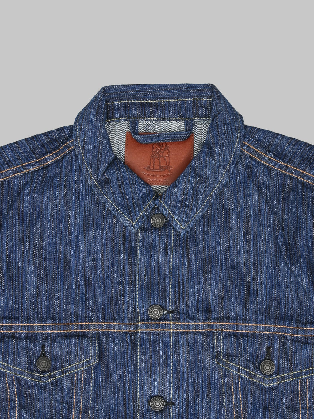 Pure Blue Japan 6226 Waterfall Type 3 Jacket Light Indigo collar