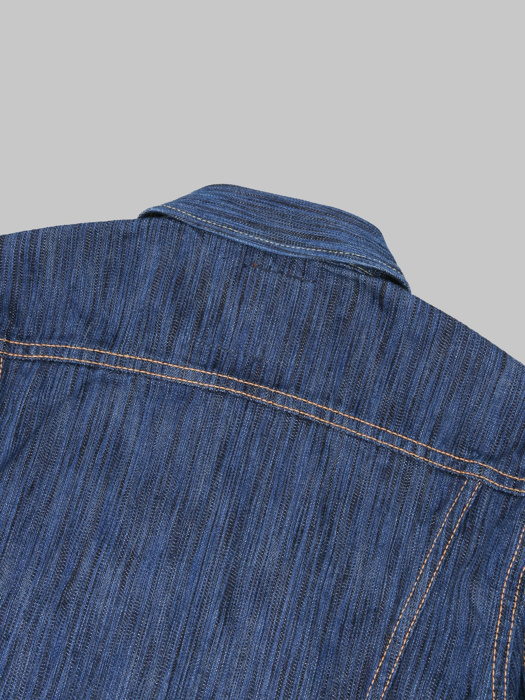 Pure Blue Japan 6226 Waterfall Type 3 Jacket Light Indigo back collar