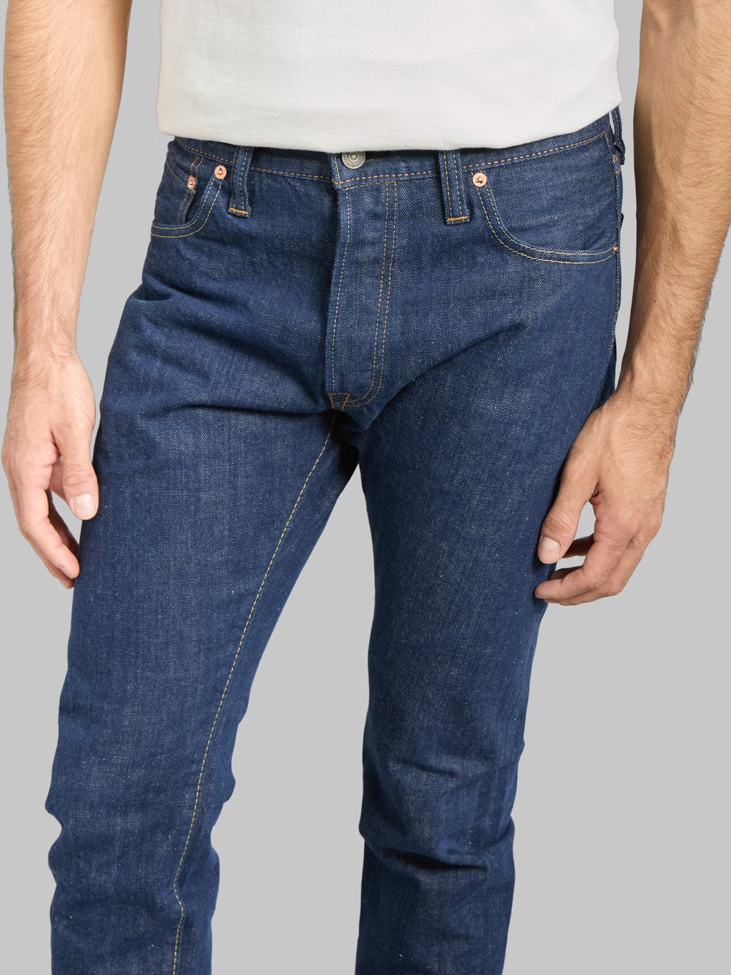 Pure Blue Japan AI-13.5oz-019 13.5oz "Aizome Natural Indigo" Relaxed Tapered Jeans