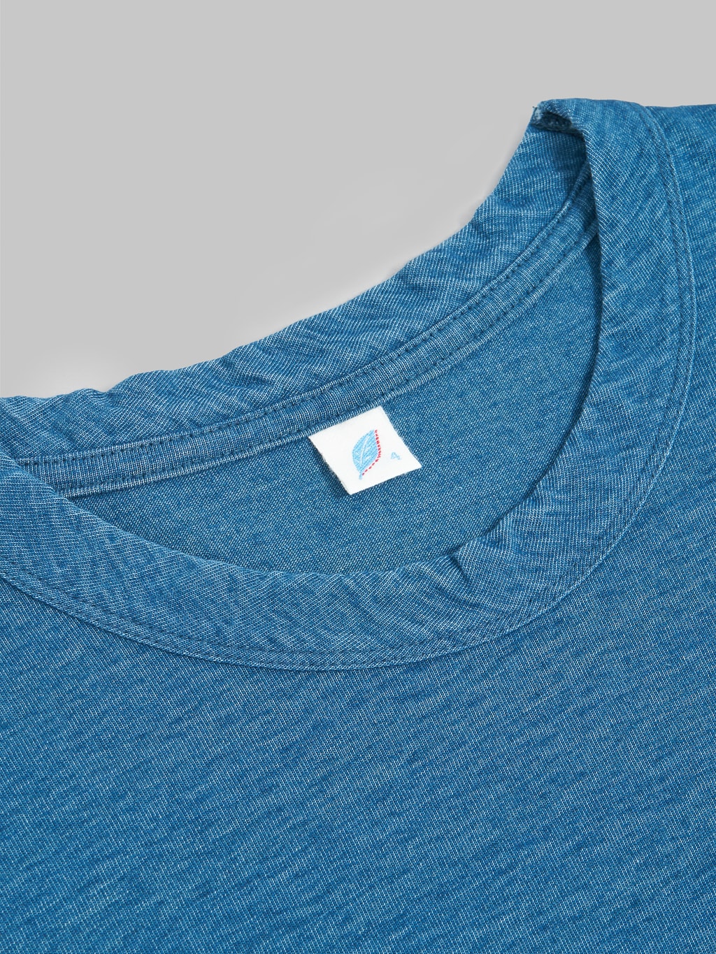 pure blue japan greencast tshirt collar stitching