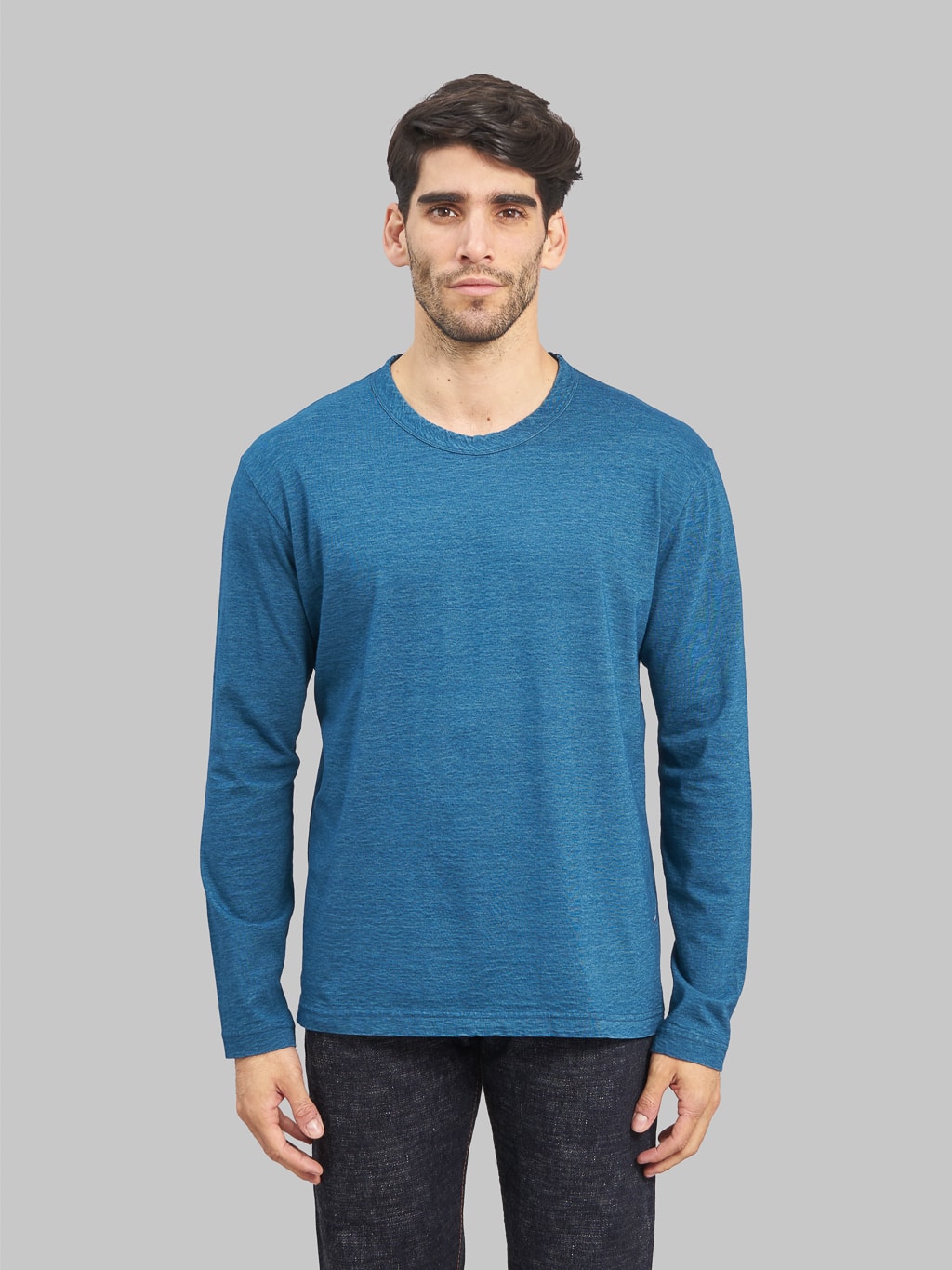 pure blue japan greencast tshirt model front fit