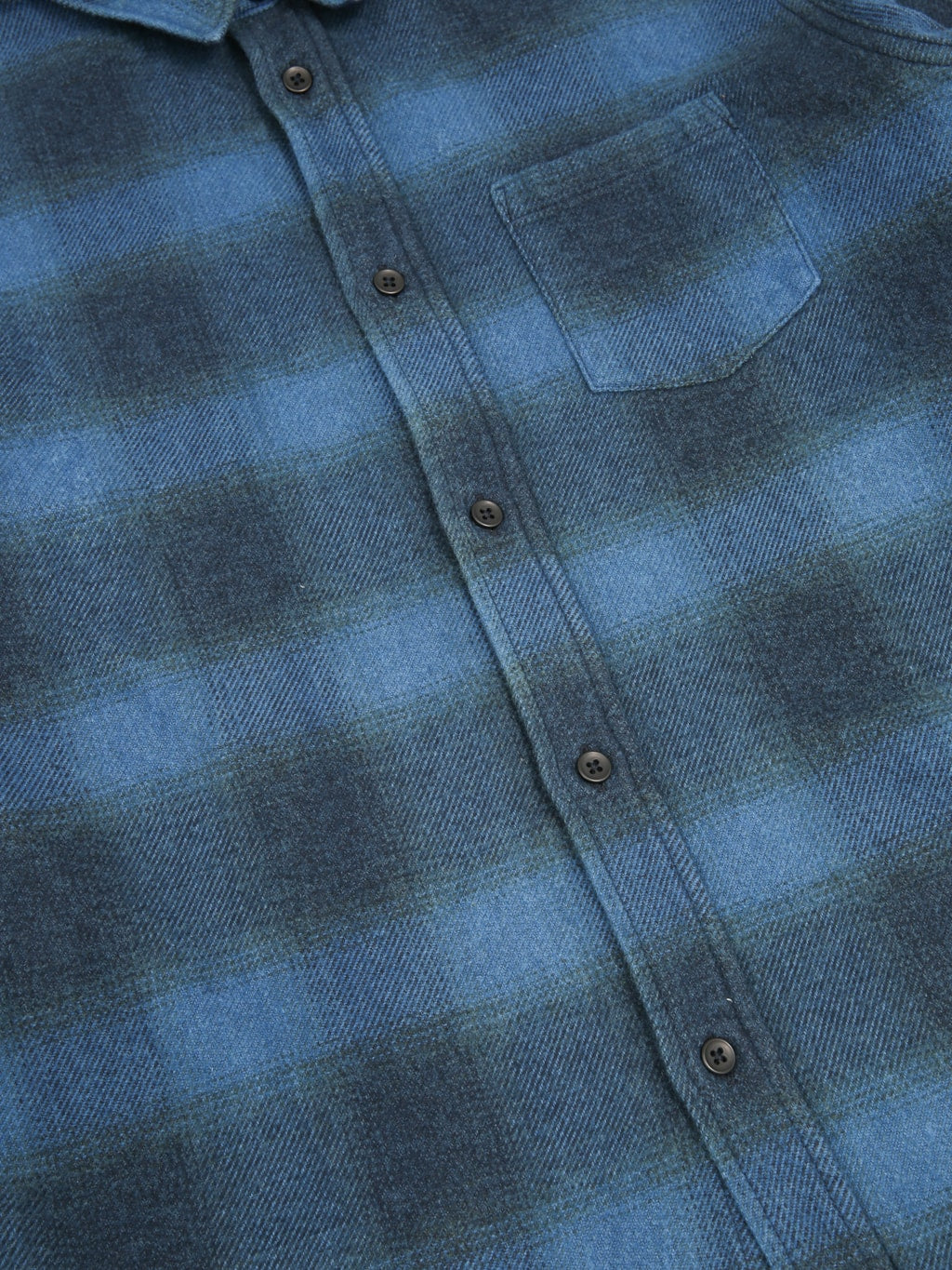 Pure Blue Japan 2235BE Indigo Overdyed Cotton Shirt Beige buttons