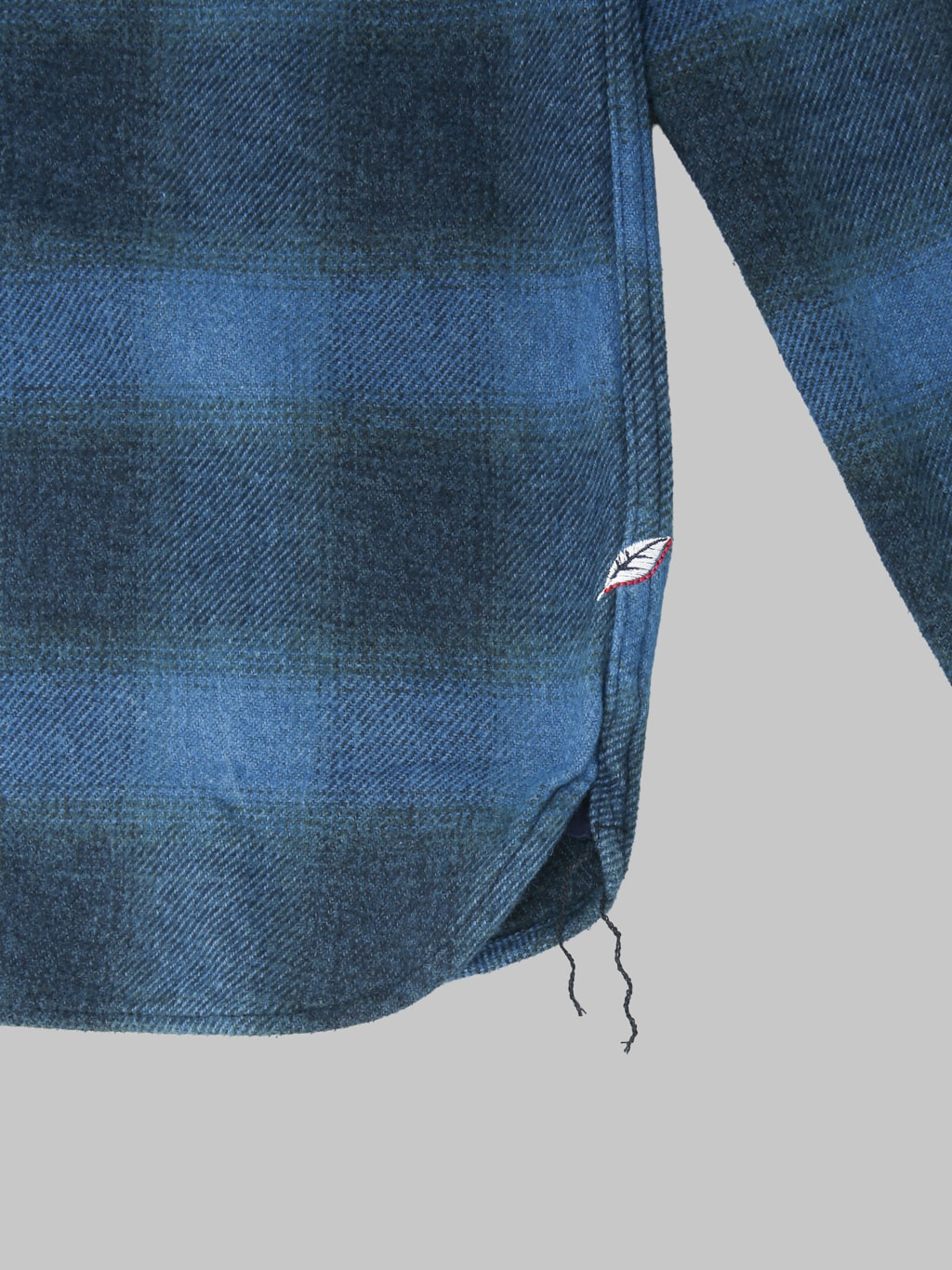 Pure Blue Japan 2235BE Indigo Overdyed Cotton Shirt Beige brand logo
