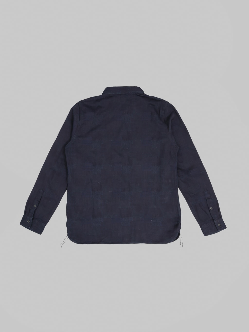 Pure Blue Japan 2239ID Jacquard Boro Patchwork Double Indigo Shirt back