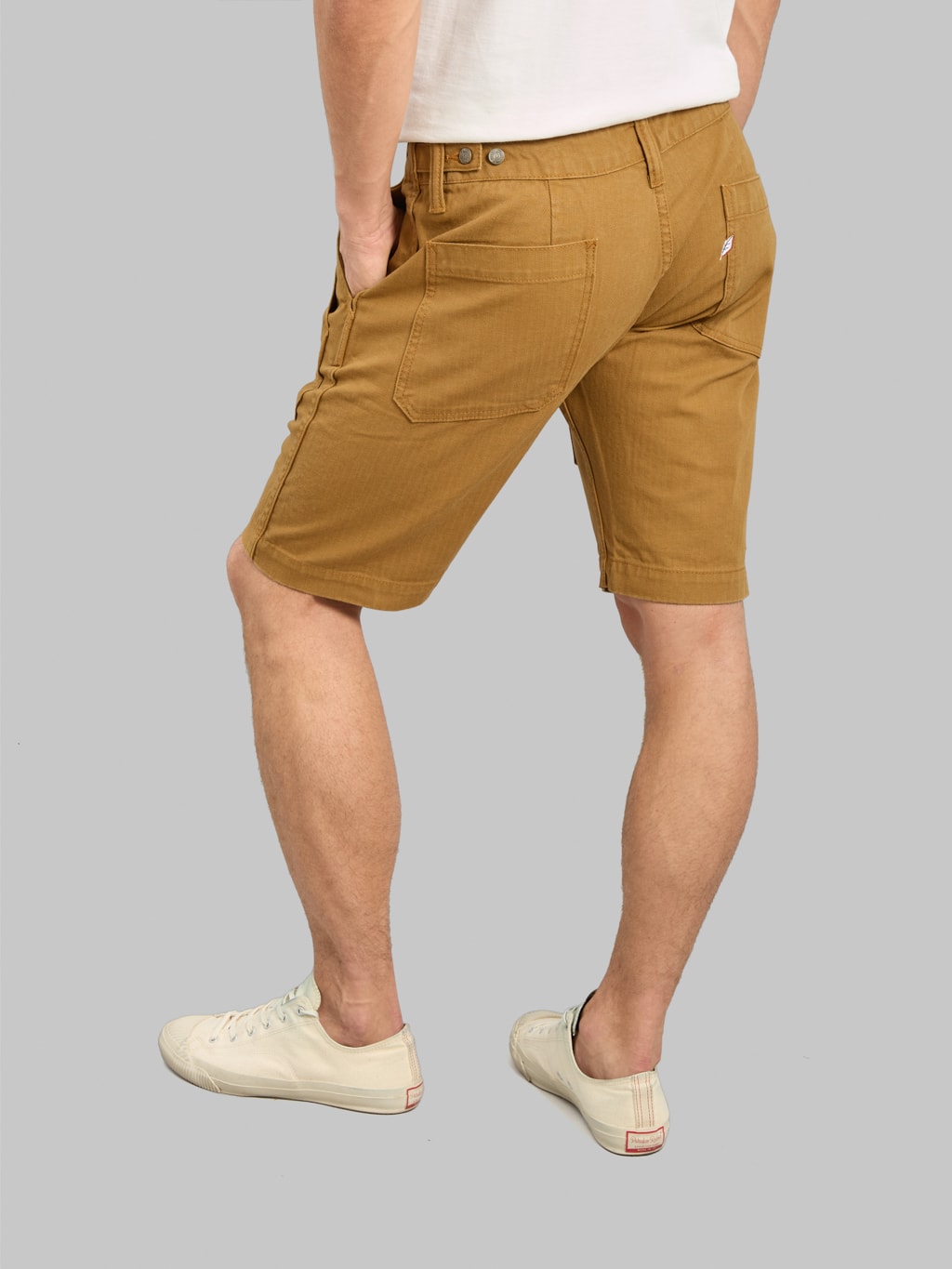 Pure Blue Japan SP-1179-CA Sulfur Dyed Herringbone Work Shorts Camel