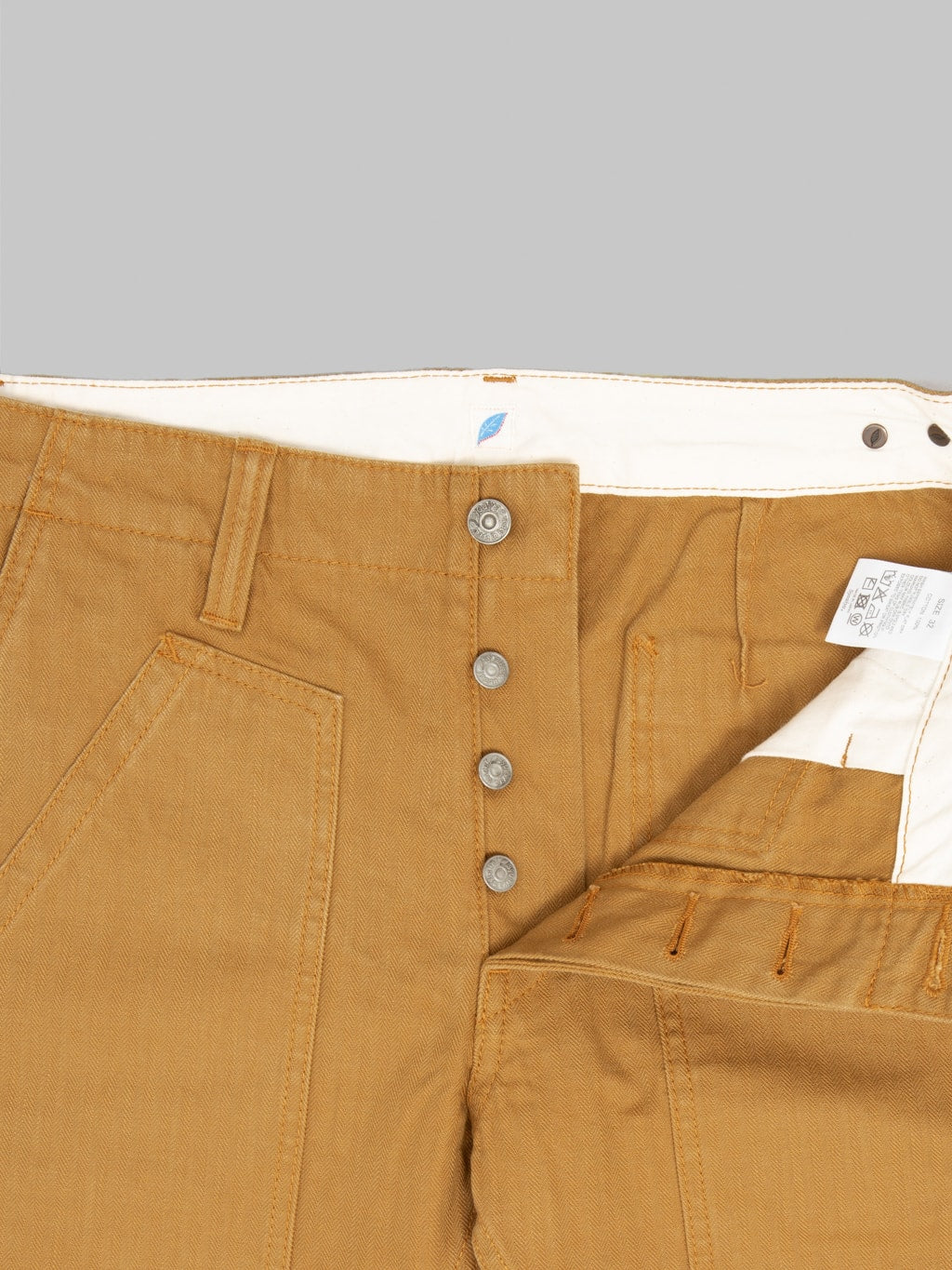 Pure Blue Japan SP-1179-CA Sulfur Dyed Herringbone Work Shorts Camel