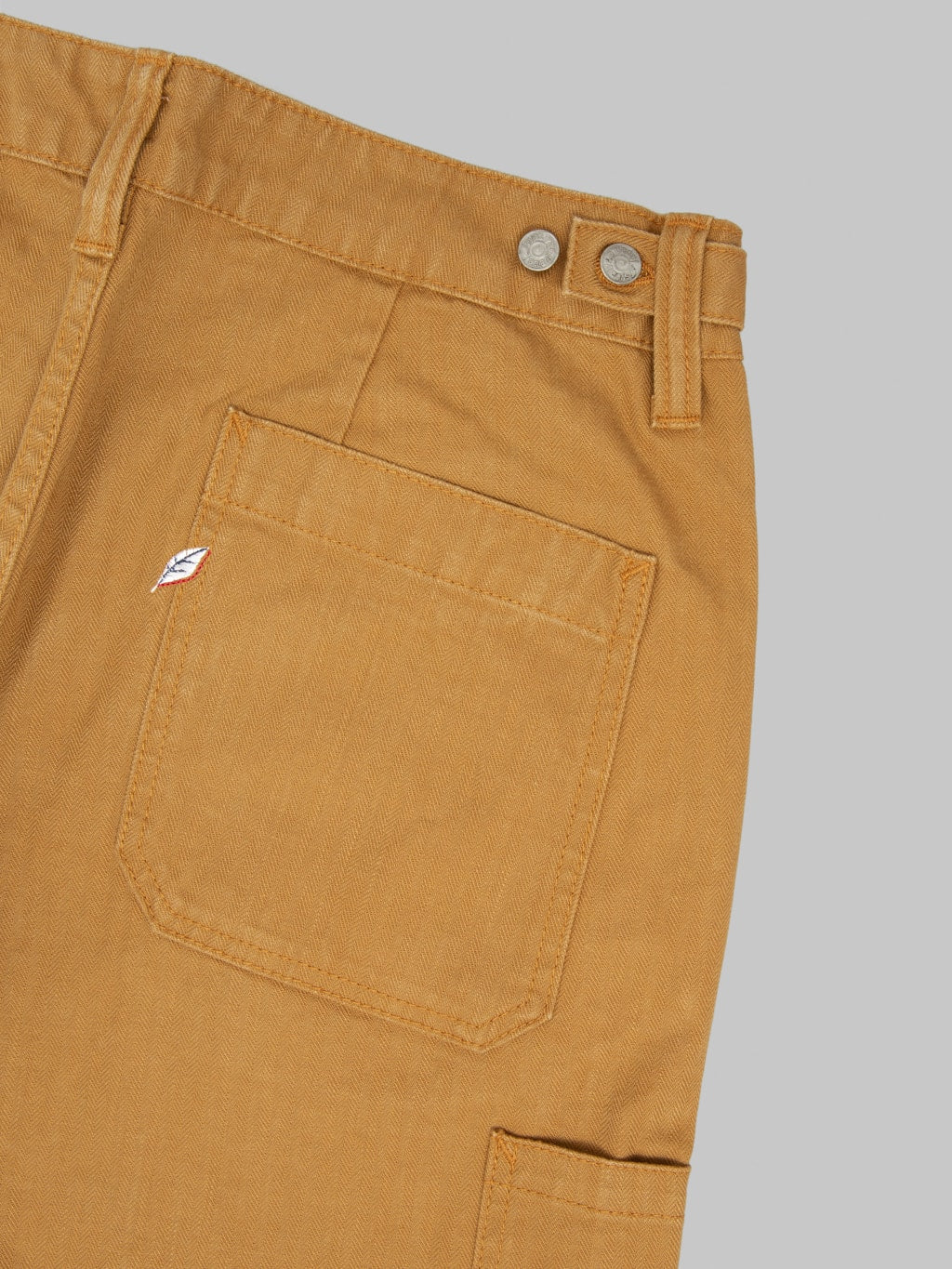 Pure Blue Japan SP-1179-CA Sulfur Dyed Herringbone Work Shorts Camel