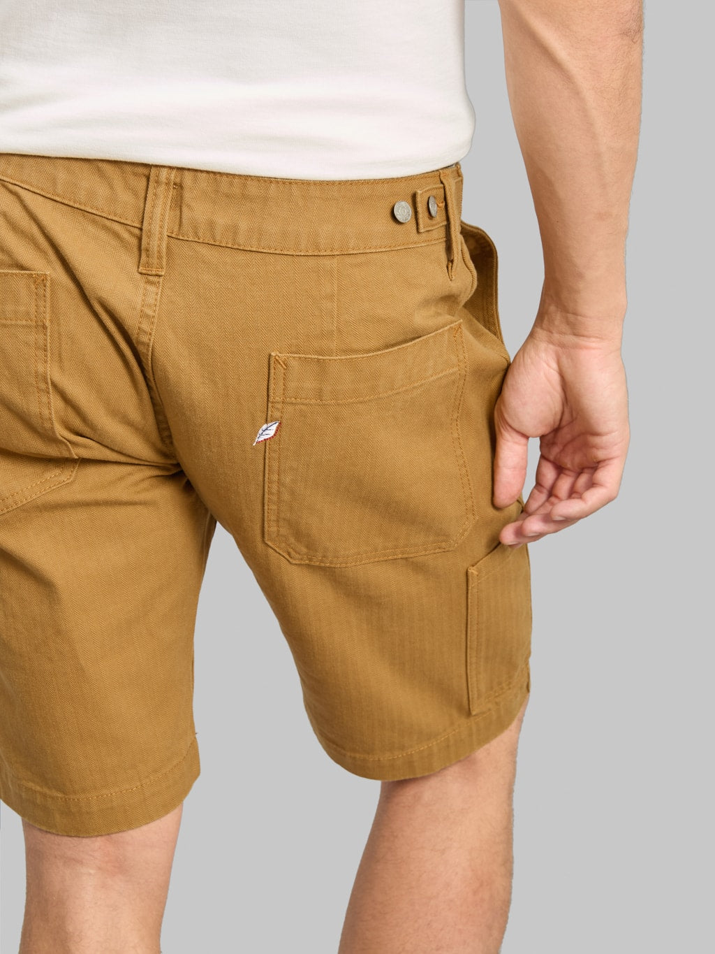 Pure Blue Japan SP-1179-CA Sulfur Dyed Herringbone Work Shorts Camel