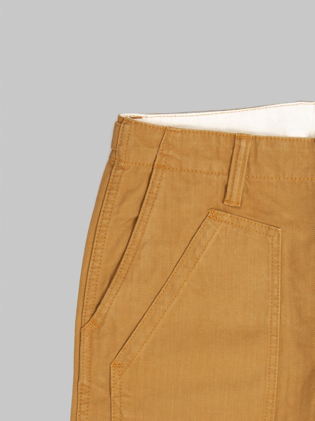 Pure Blue Japan SP-1179-CA Sulfur Dyed Herringbone Work Shorts Camel