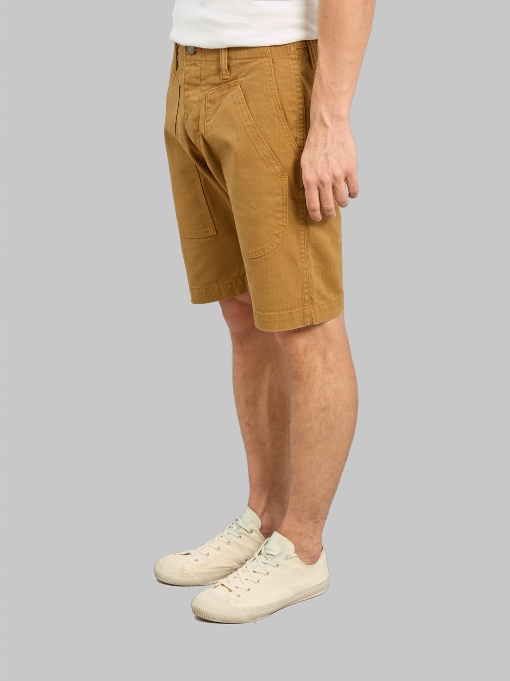 Pure Blue Japan SP-1179-CA Sulfur Dyed Herringbone Work Shorts Camel