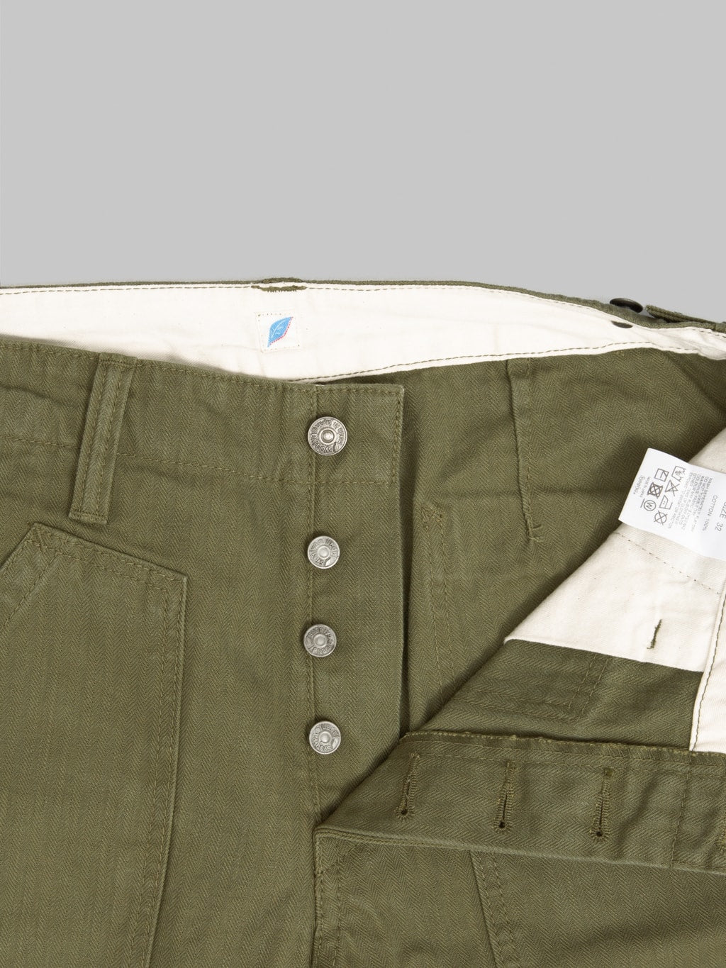 Pure Blue Japan SP-1179-OLV Sulfur Dyed Herringbone Work Shorts Olive