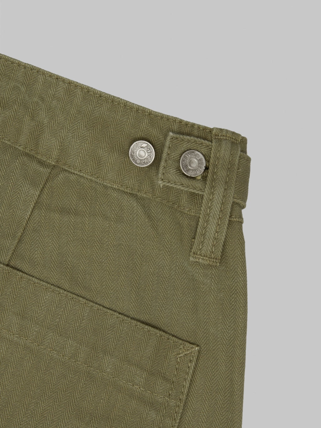 Pure Blue Japan SP-1179-OLV Sulfur Dyed Herringbone Work Shorts Olive