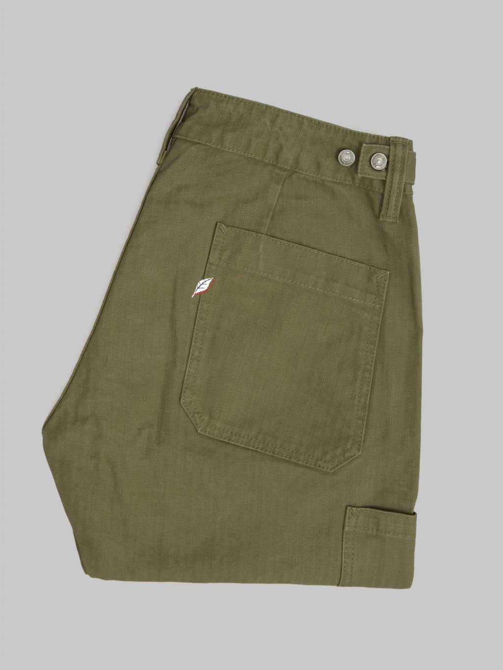 Pure Blue Japan SP-1179-OLV Sulfur Dyed Herringbone Work Shorts Olive
