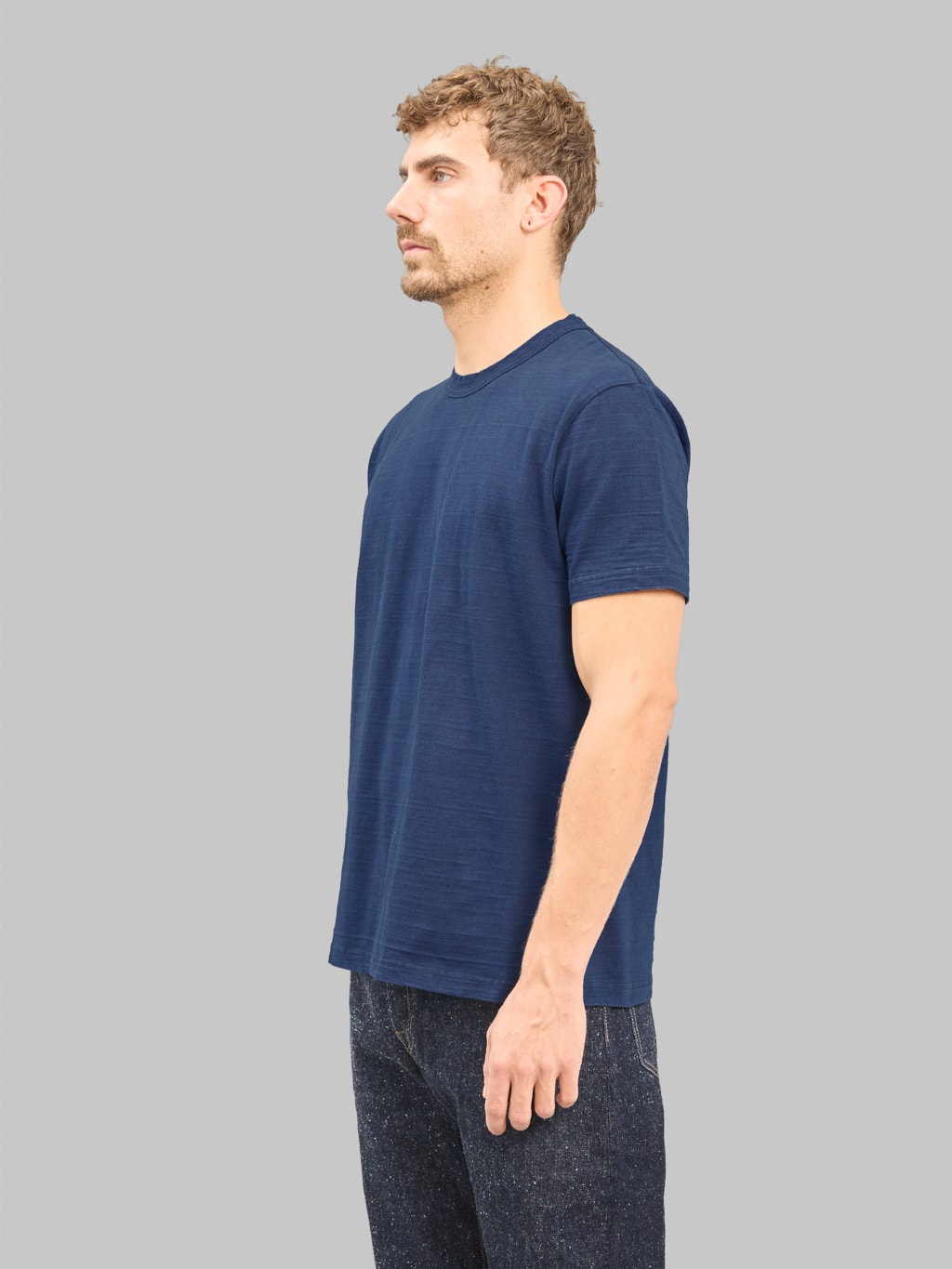 PBJ SS SLB 5011 ID 8oz Slub Jersey TShirt Indigo side look