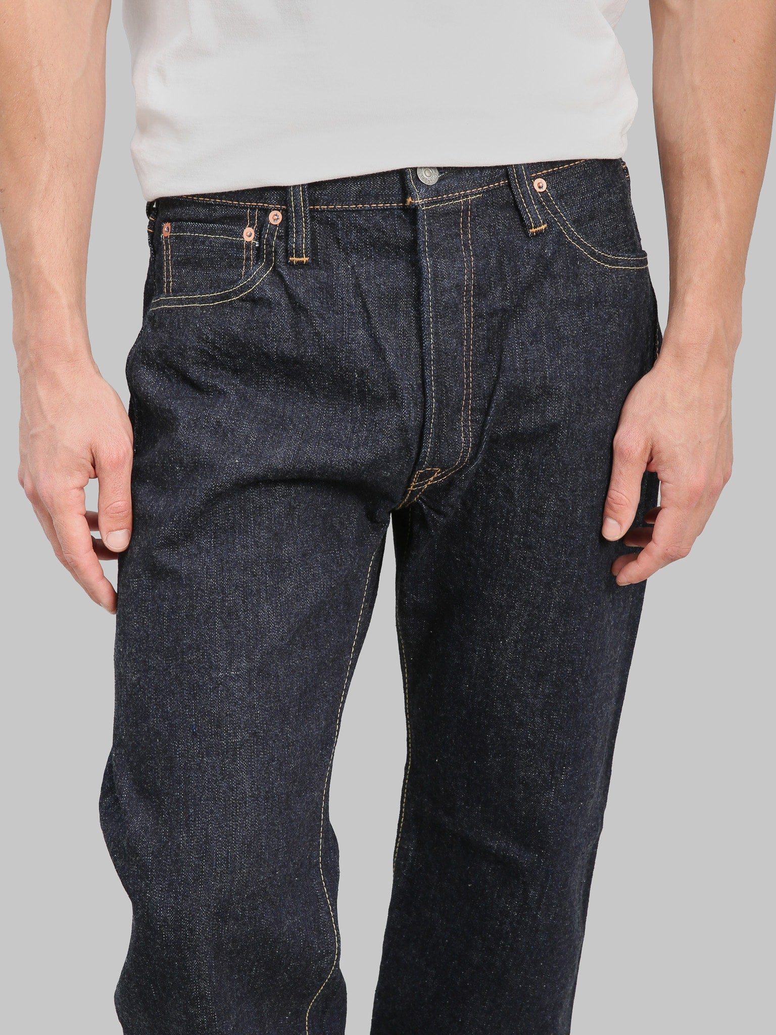 Pure Blue Japan XX002 14oz Pipe Straight Jeans waist