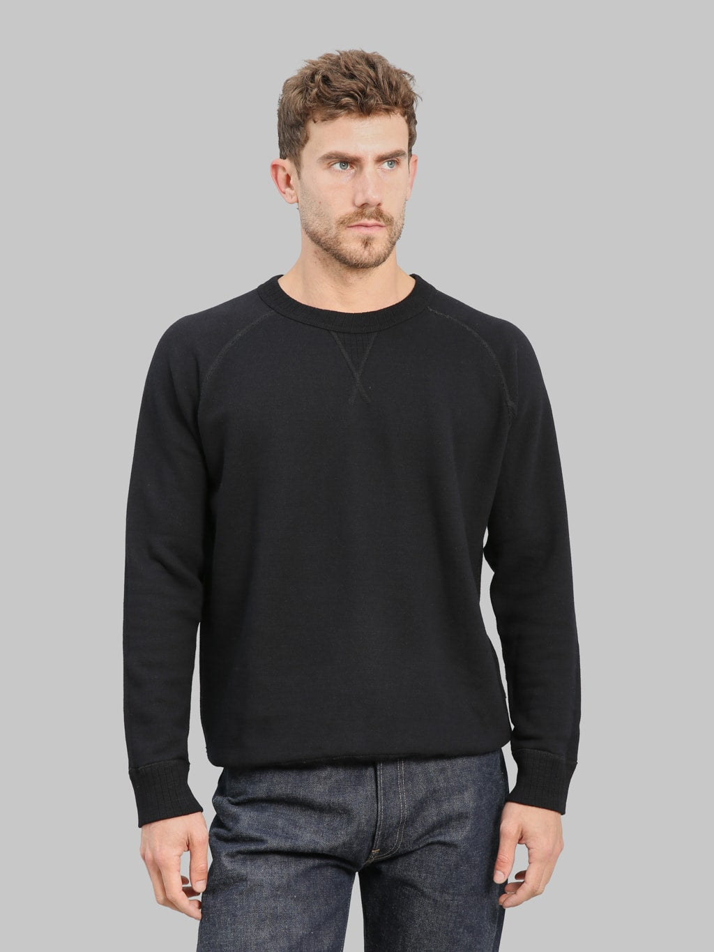 Pure Blue Japan 5409-IDBK Yarn Dyed Sweatshirt Indigo Black