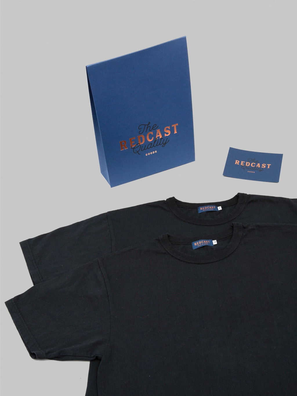 redcast heritage tsuri ami loopwheel heavy tshirt black 2pack packaging