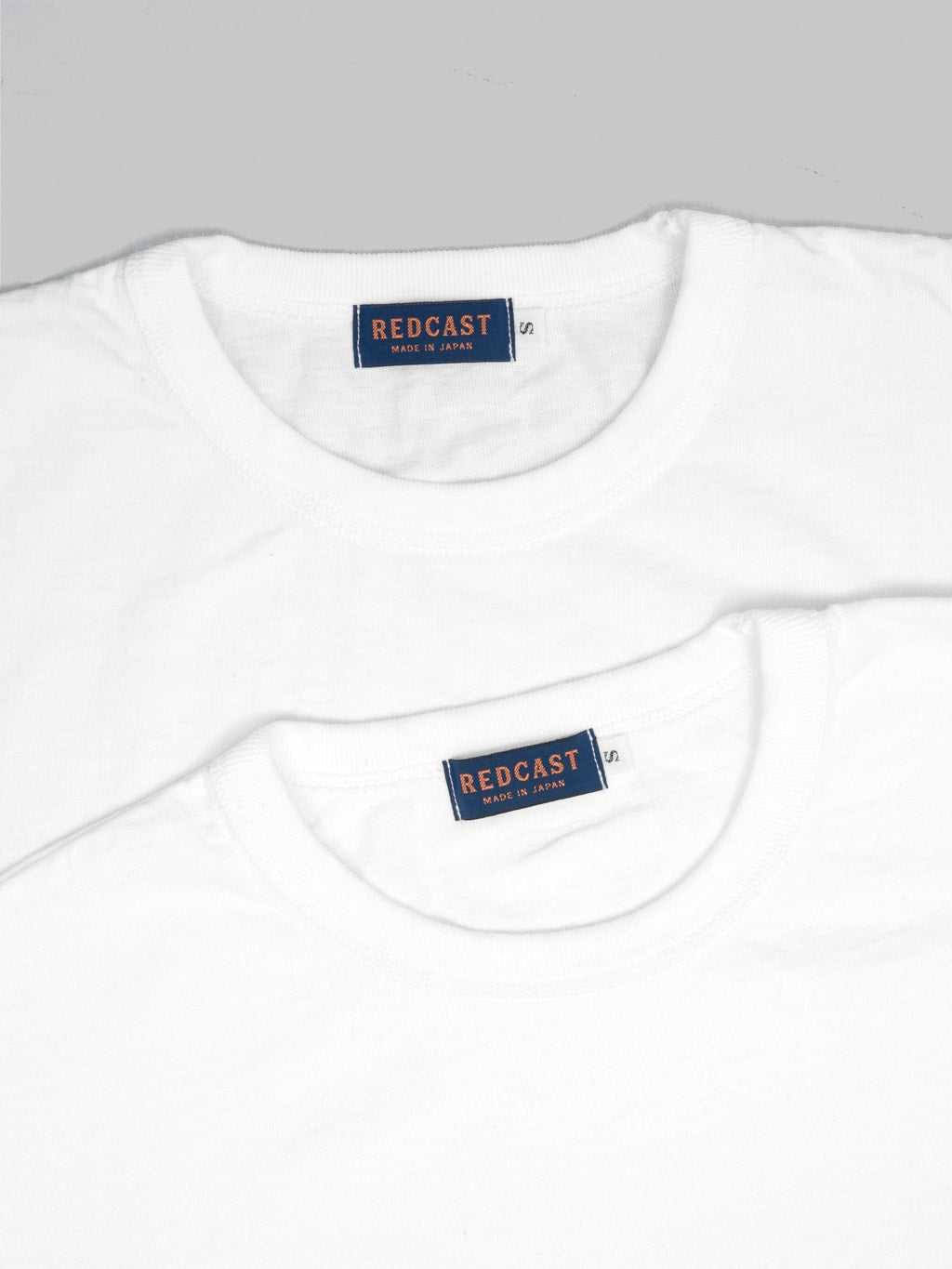 redcast heritage tsuri ami loopwheel heavy tshirt white 2pack neck