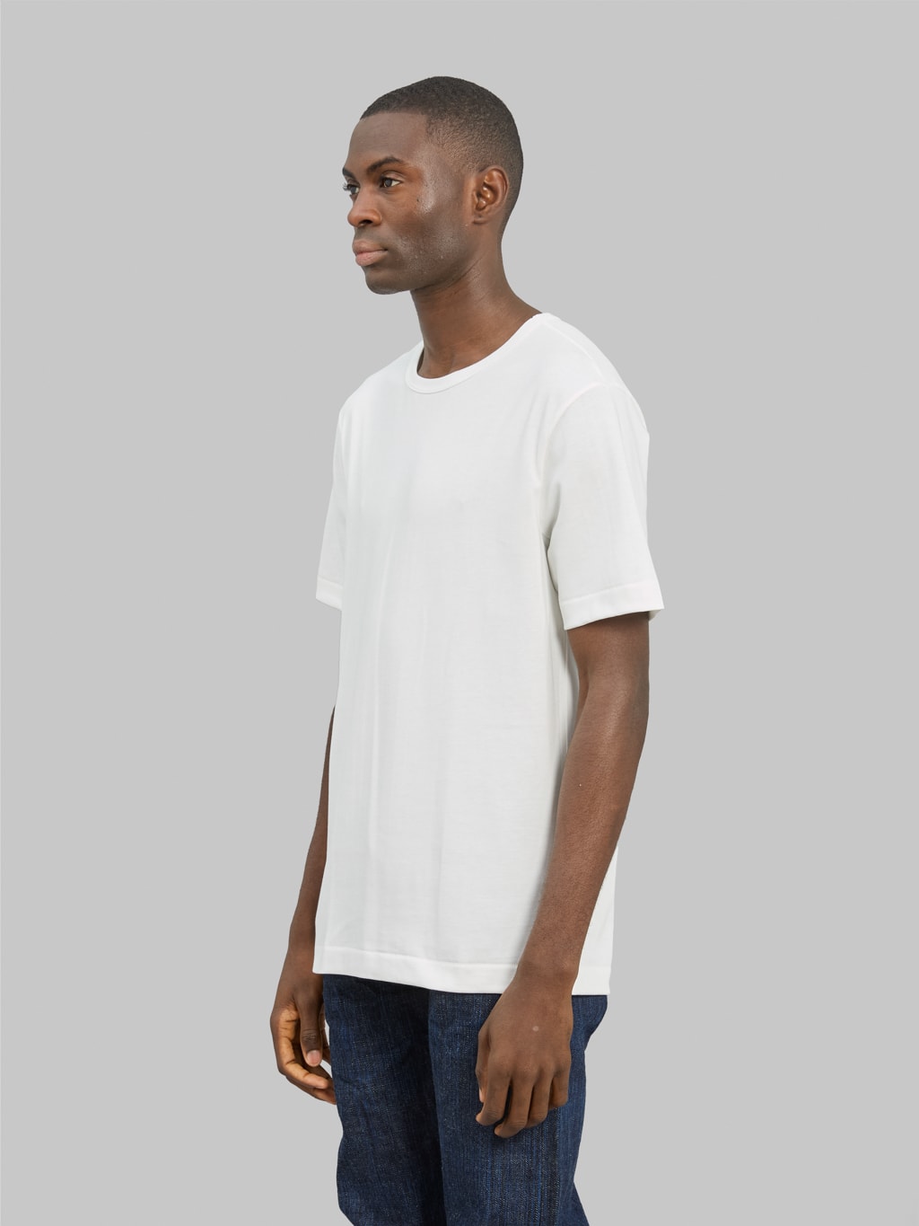 redcast heritage tsuri ami loopwheel heavy tshirt white 2pack side fit