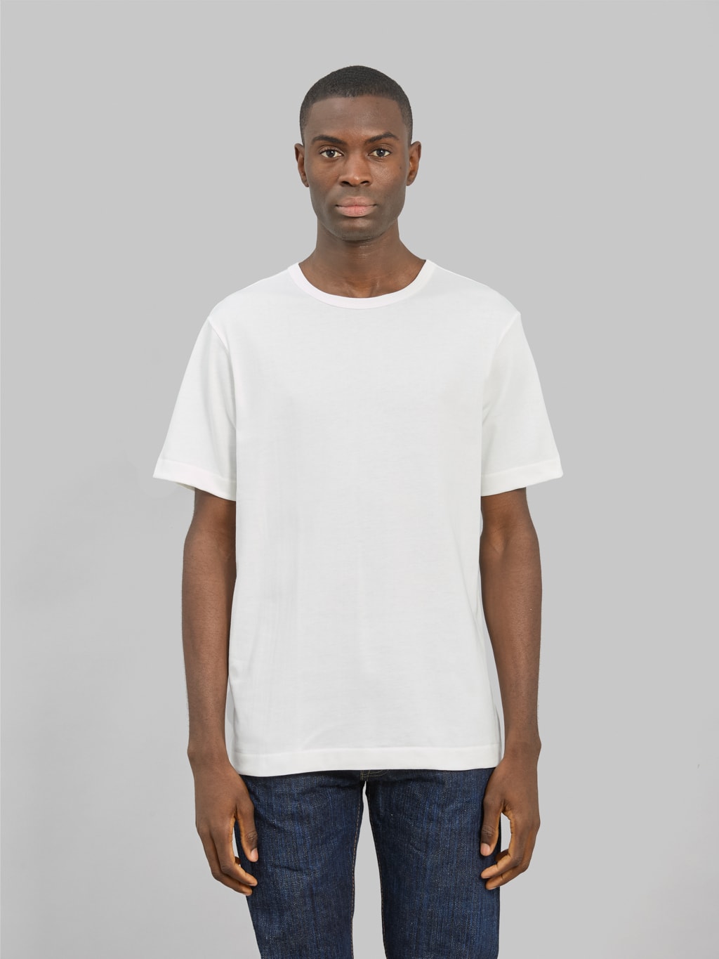 redcast heritage tsuri ami loopwheel heavy tshirt white 2pack front fit