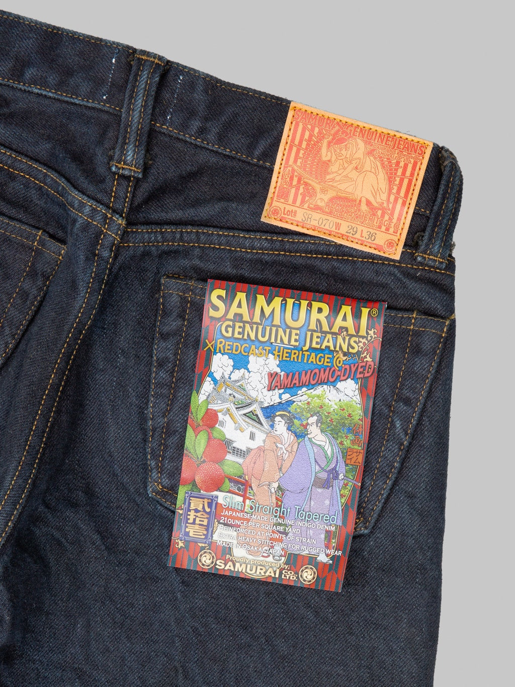 Redcast Heritage Samurai Jeans SR710XX21ozYM 21oz Yamamomo Slim Straight Jeans pocket flasher