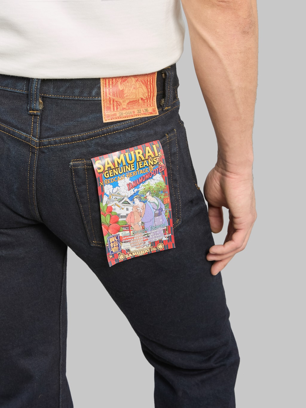 Redcast Heritage Samurai Jeans SR710XX21ozYM 21oz Yamamomo Slim Straight Jeans back pocket