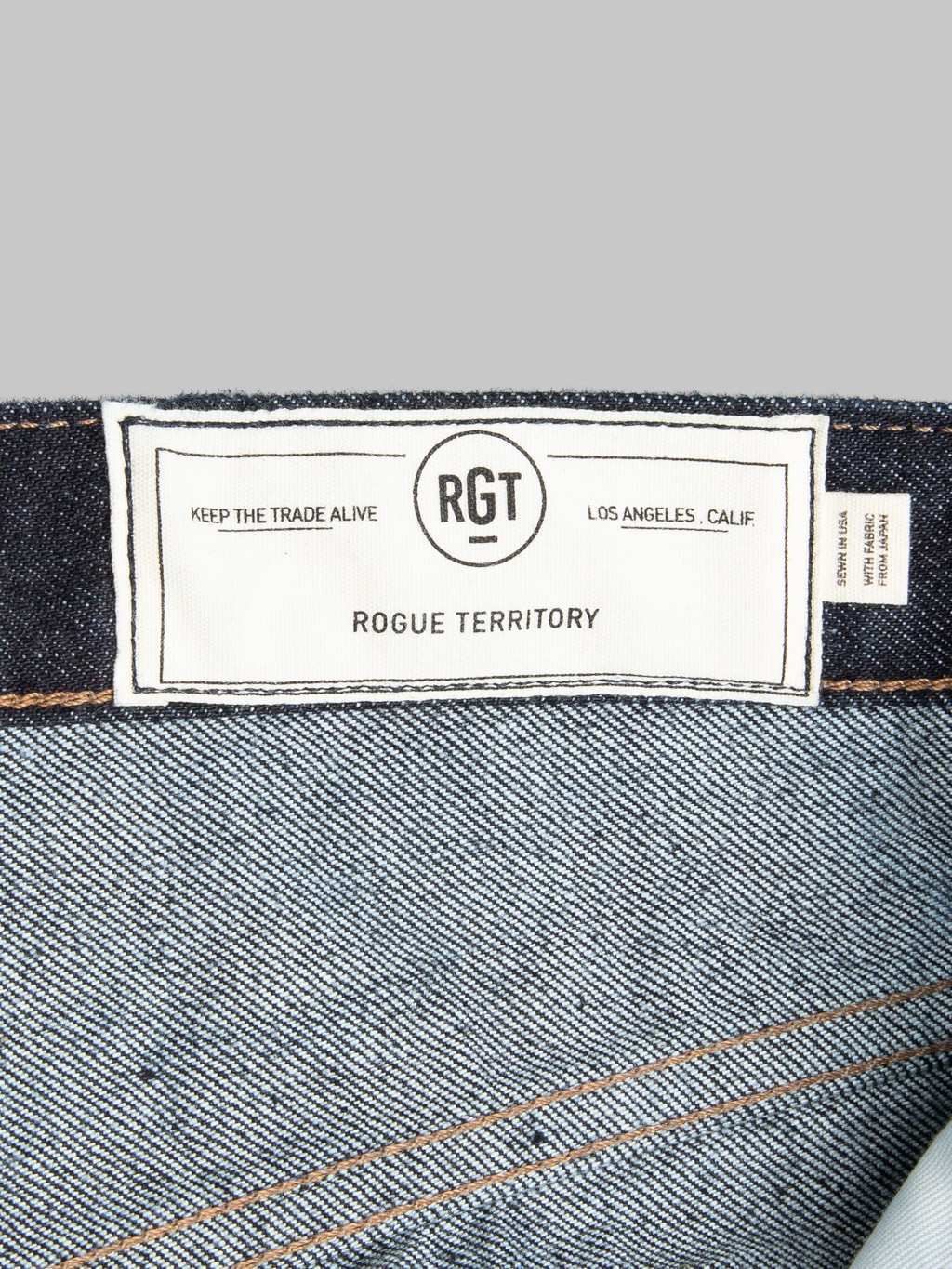 Rogue Territory 15oz Strider Rinsed Indigo Jeans interior tag