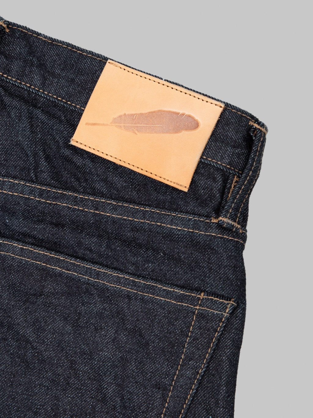 Rogue Territory 15oz Strider Rinsed Indigo Jeans leather patch