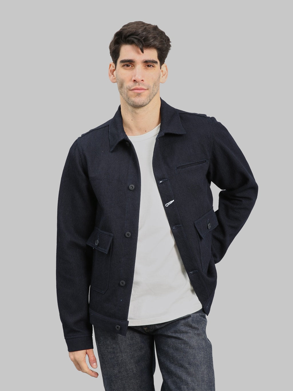 Rogue Territory Sashiko Waffle Indigo Ranger Jacket - Redcast Heritage Co.