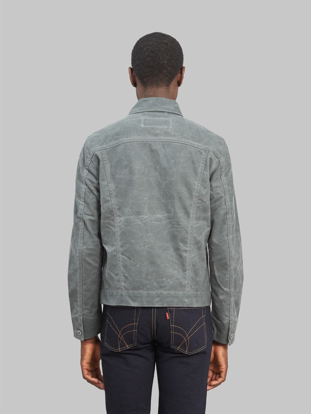 rogue territory waxed canvas supply jacket grey ridgeline back