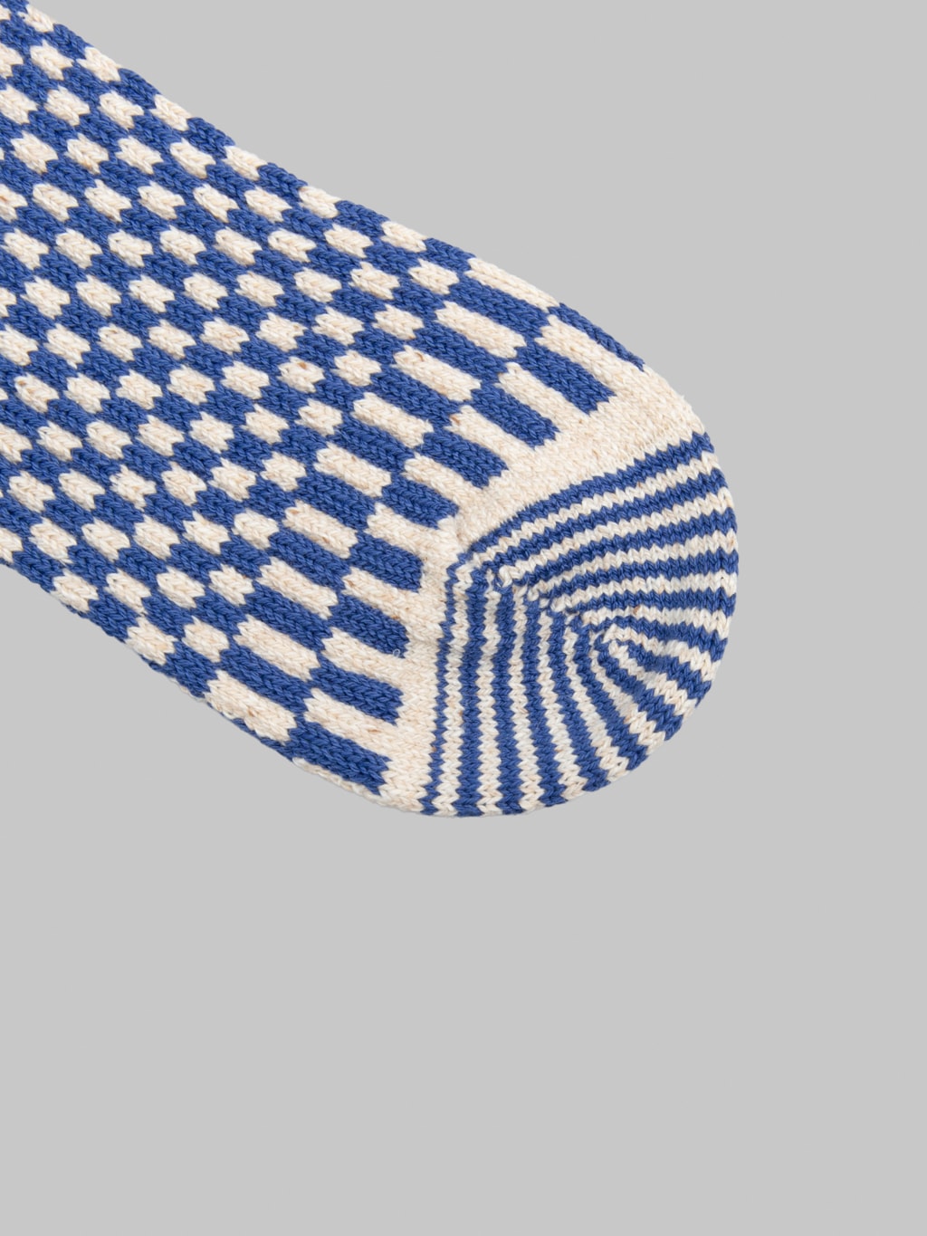 ROTOTO Checkerboard Pattern Socks Blue